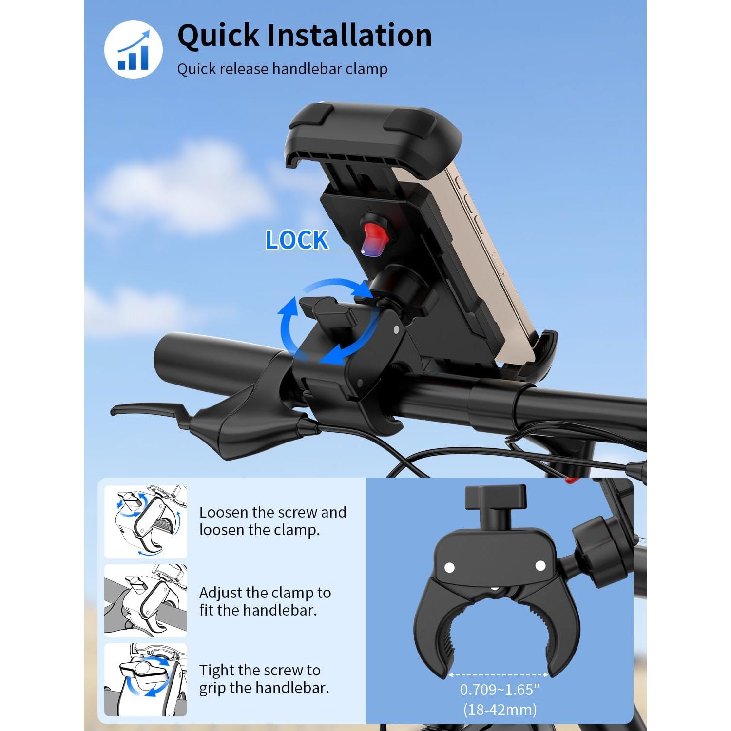 Soporte para Teléfono de Bicicleta Bokilino 360° Ajustable