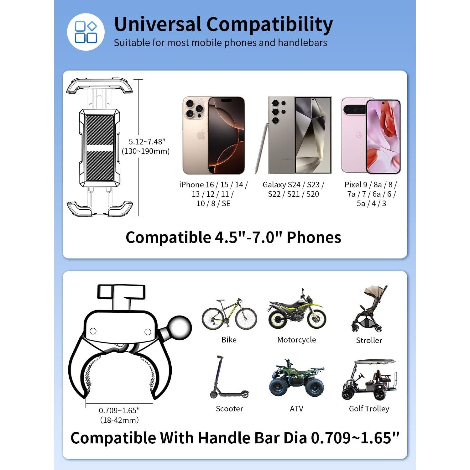 Soporte para Teléfono de Bicicleta Bokilino 360° Ajustable