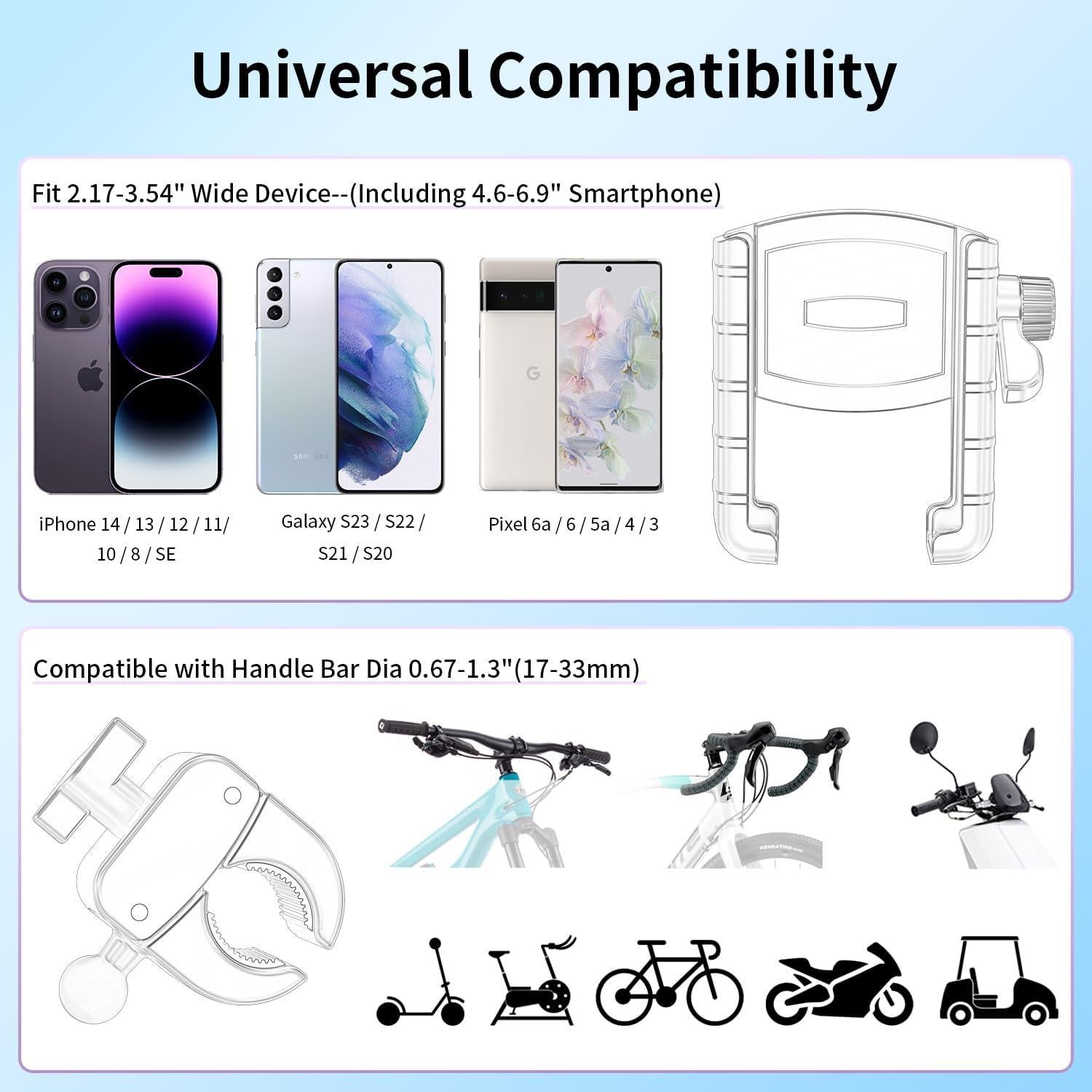 Soporte para Teléfono de Bicicleta Bokilino A399 - Ajustable 360°