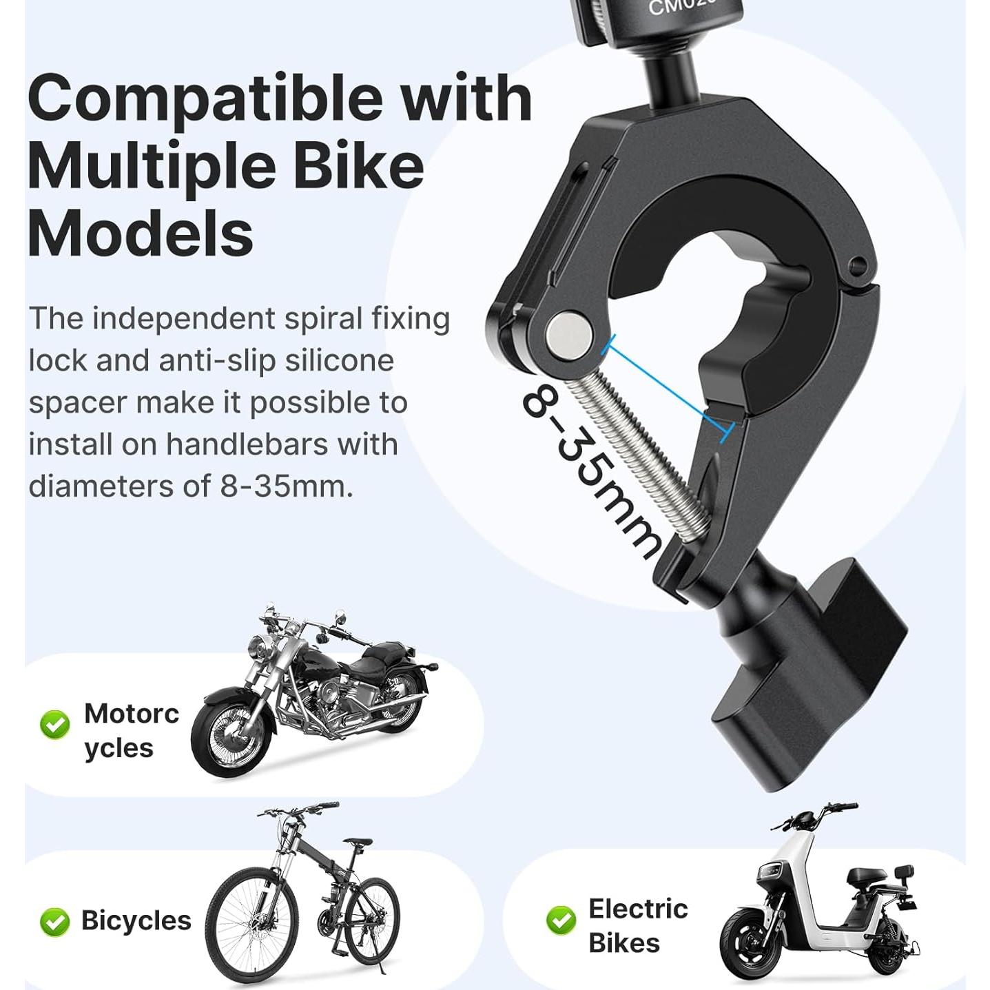 Soporte de Bicicleta ULANZI Goquick para Cámara de Acción 360°