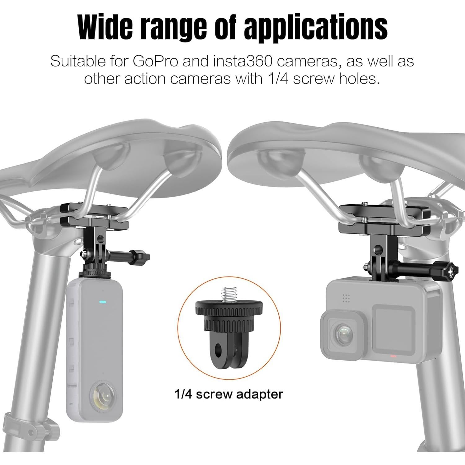 Kit de Montaje de Cola de Bicicleta KOQEIEY para Insta360 y GoPro
