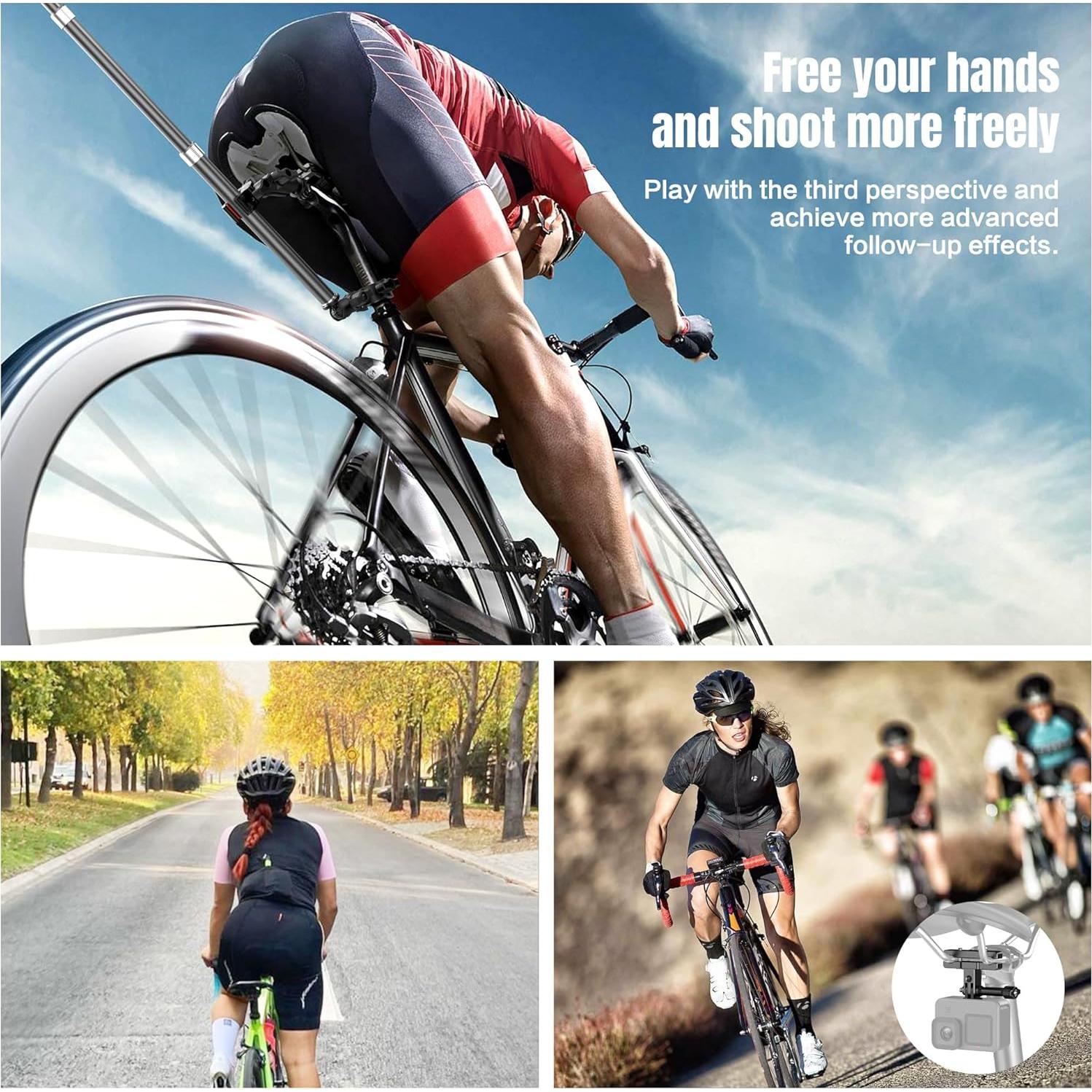 Kit de Montaje de Cola de Bicicleta KOQEIEY para Insta360 y GoPro