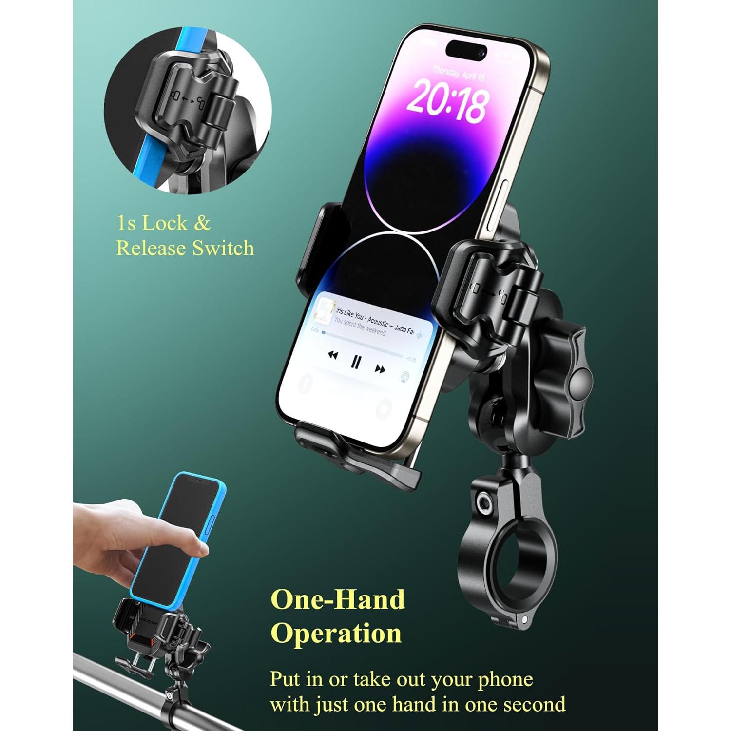 Soporte para Teléfono de Motocicleta BRCOVAN con Amortiguador