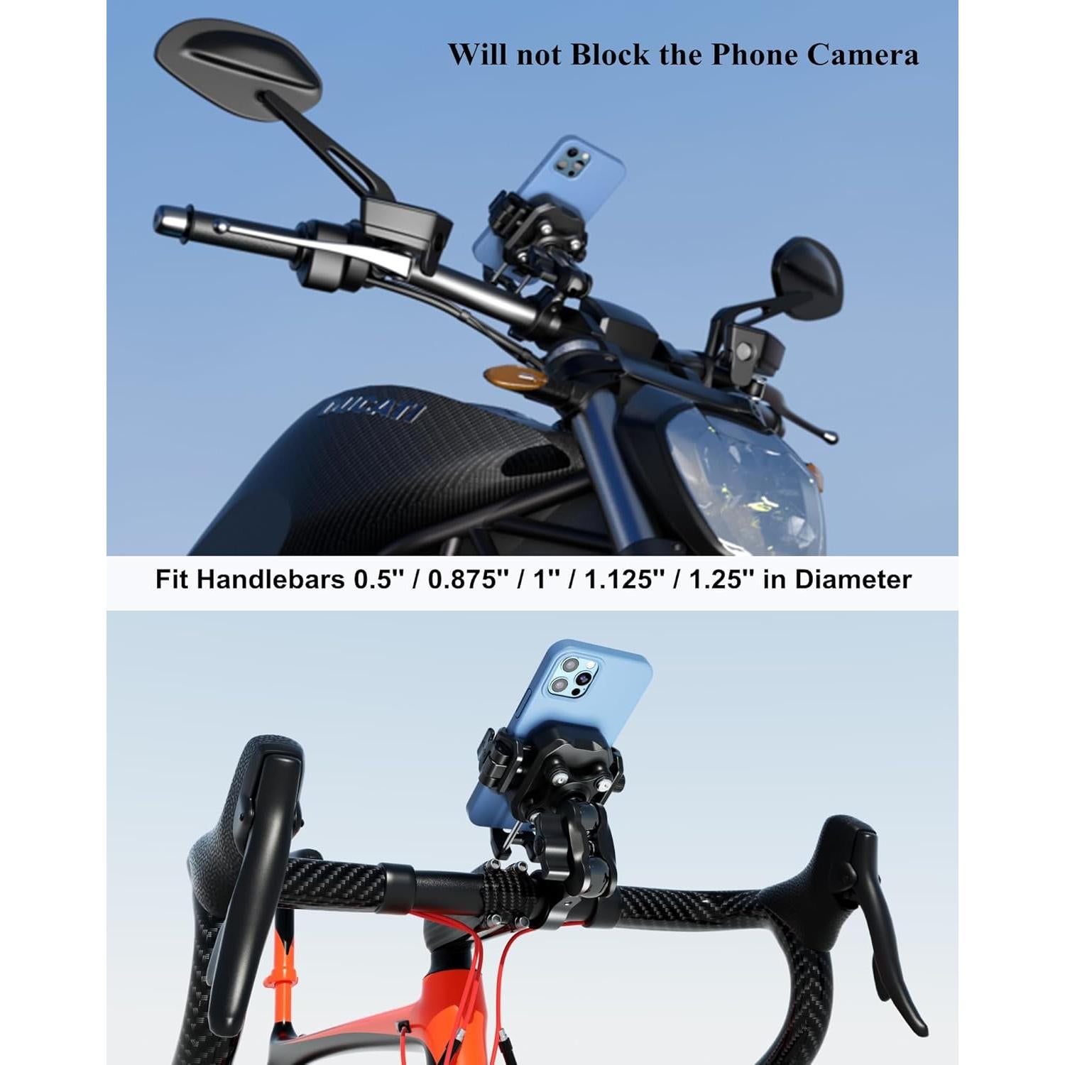 Soporte para Teléfono de Motocicleta BRCOVAN con Amortiguador