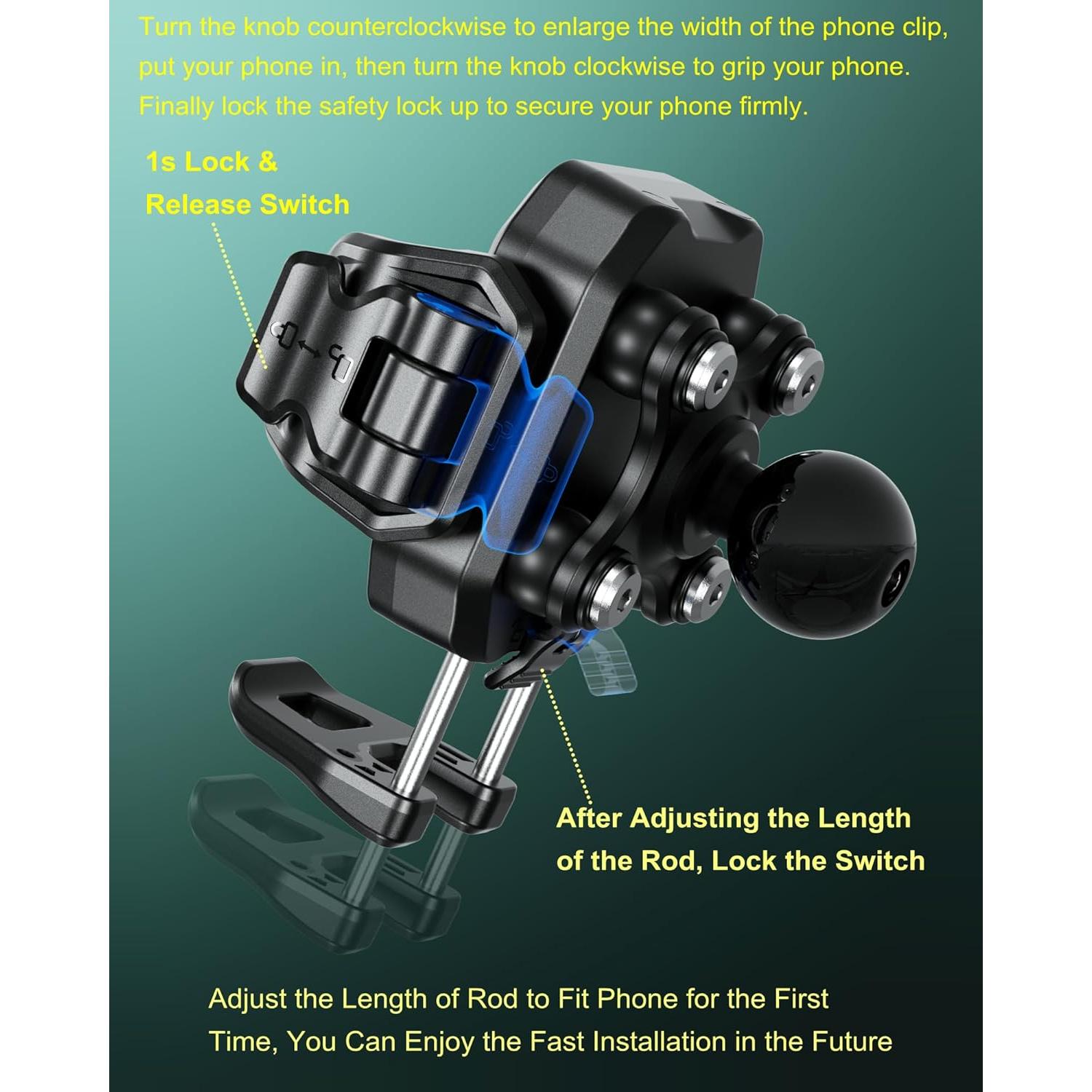 Soporte para Teléfono de Motocicleta BRCOVAN con Amortiguador