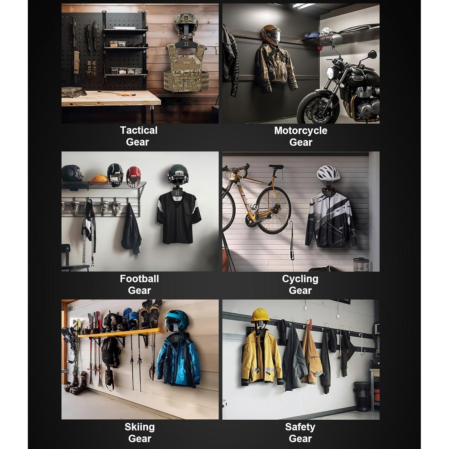 Soporte de Pared para Casco OneTigris, Metal Negro, 2,11 kg