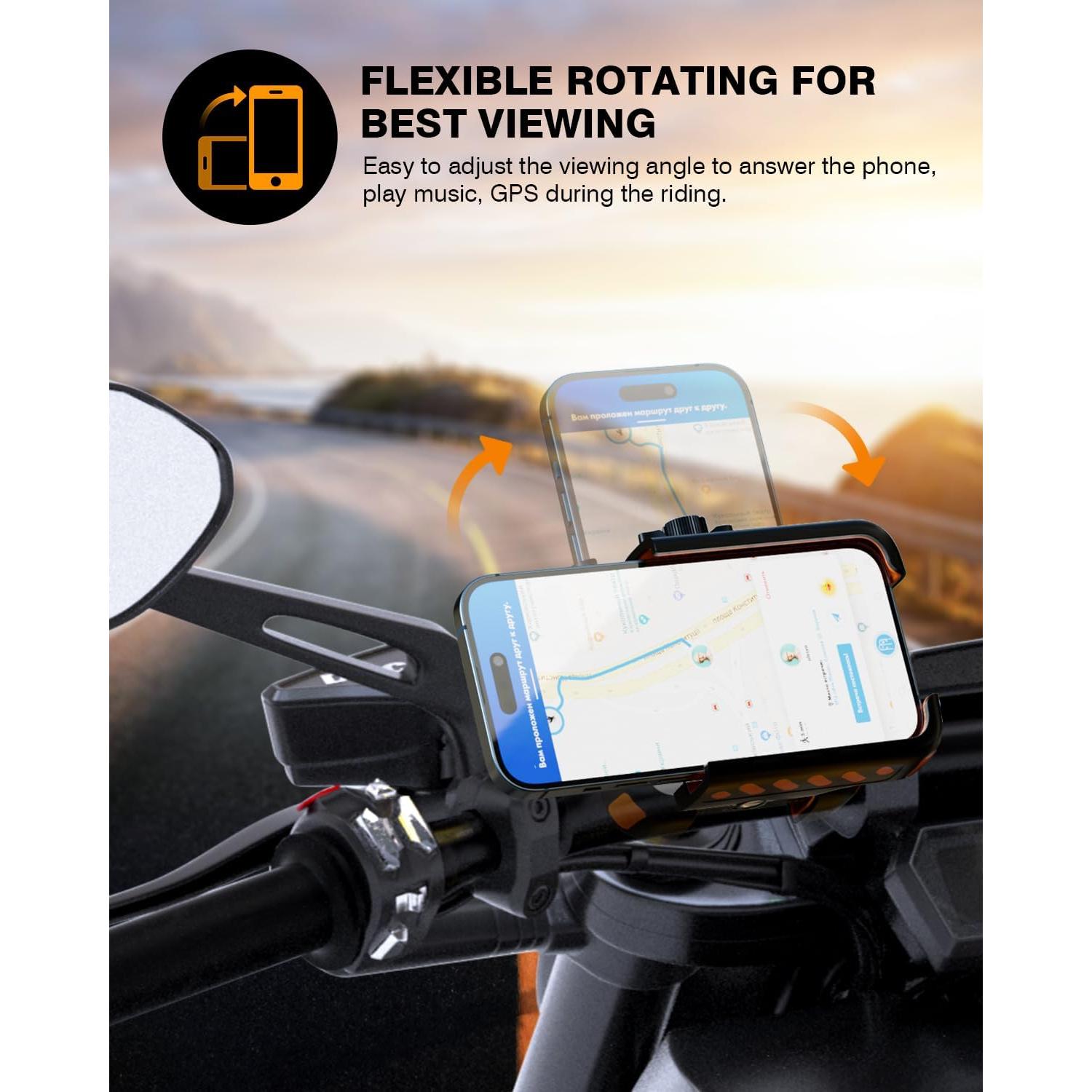 Soporte para Teléfono de Bicicleta GMAII Naranja 4-7"