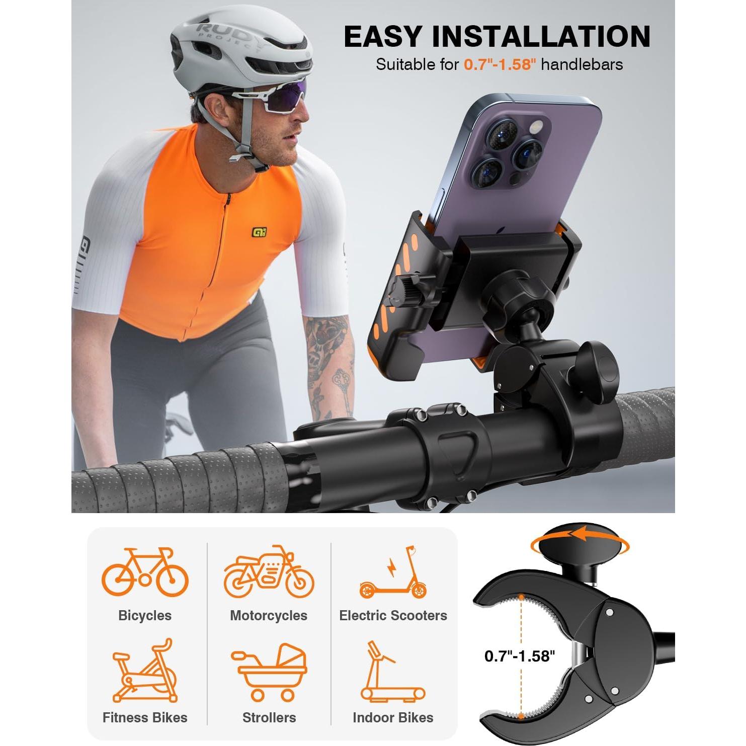 Soporte para Teléfono de Bicicleta GMAII Naranja 4-7"