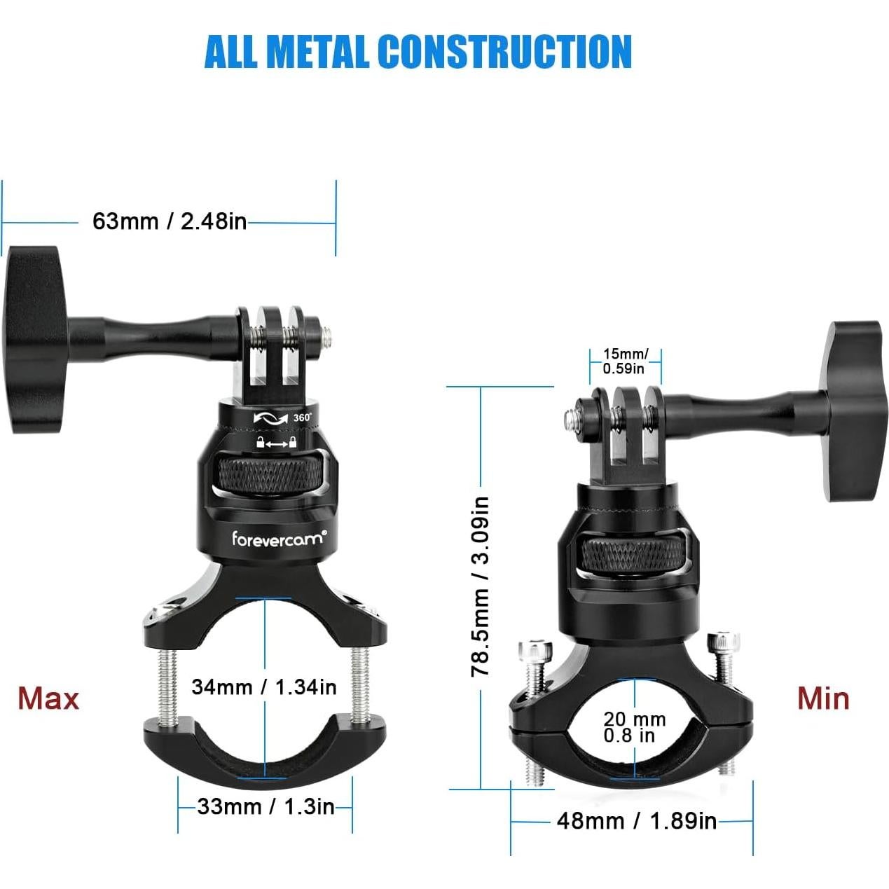 Soporte de Manillar para Bicicleta Forevercam 360° para GoPro