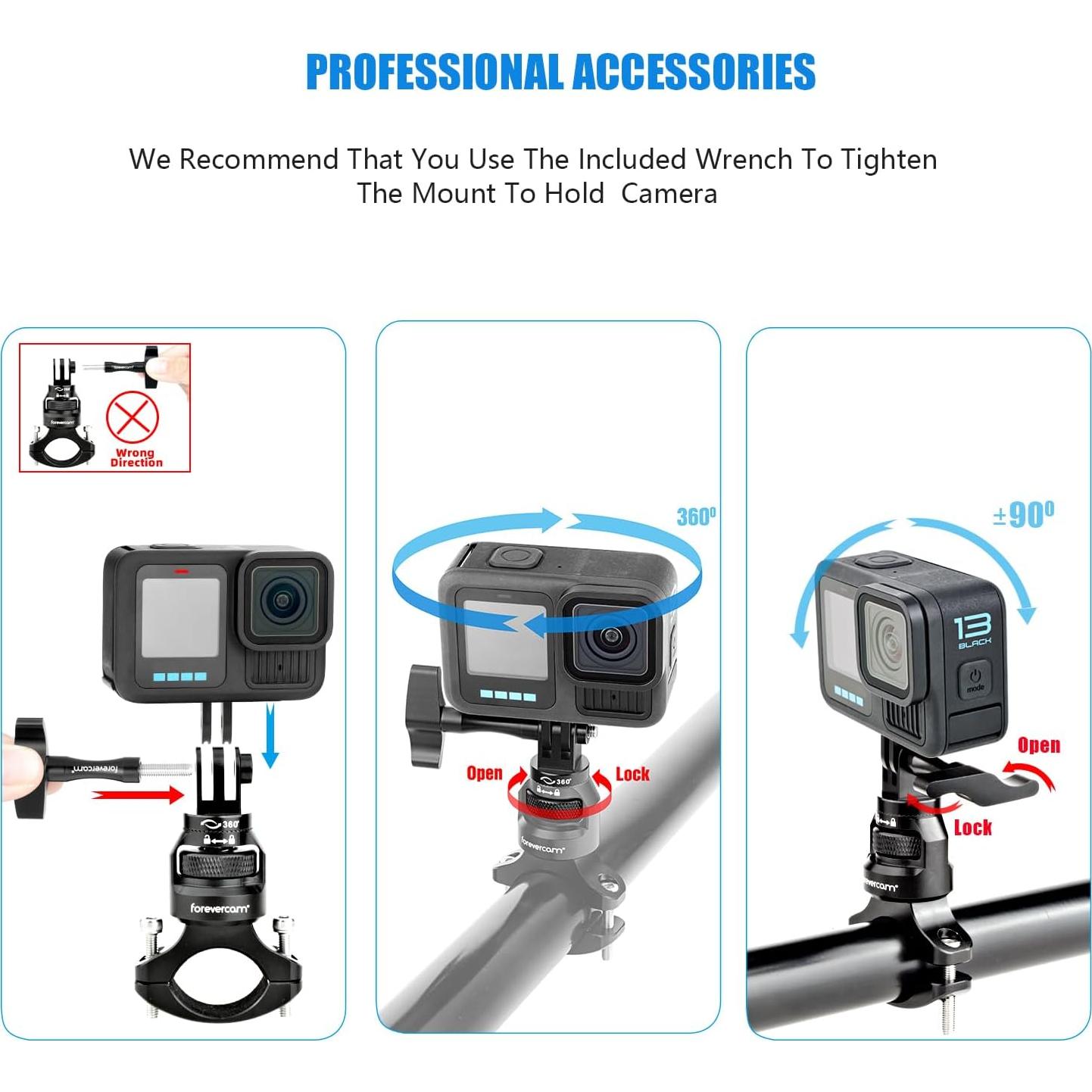 Soporte de Manillar para Bicicleta Forevercam 360° para GoPro