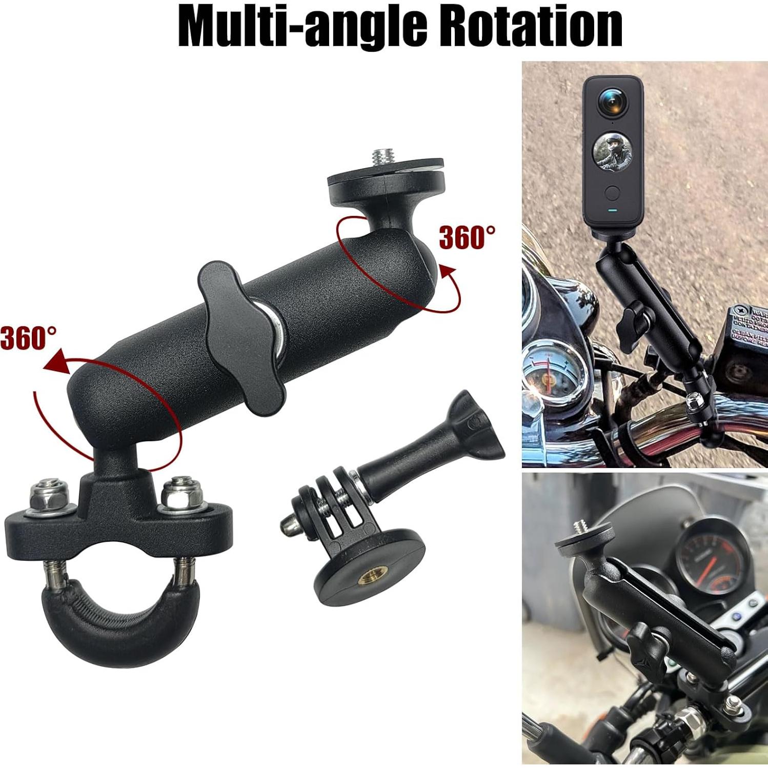 Soporte de cámara deportiva ZTYIOHG para manillar 360°