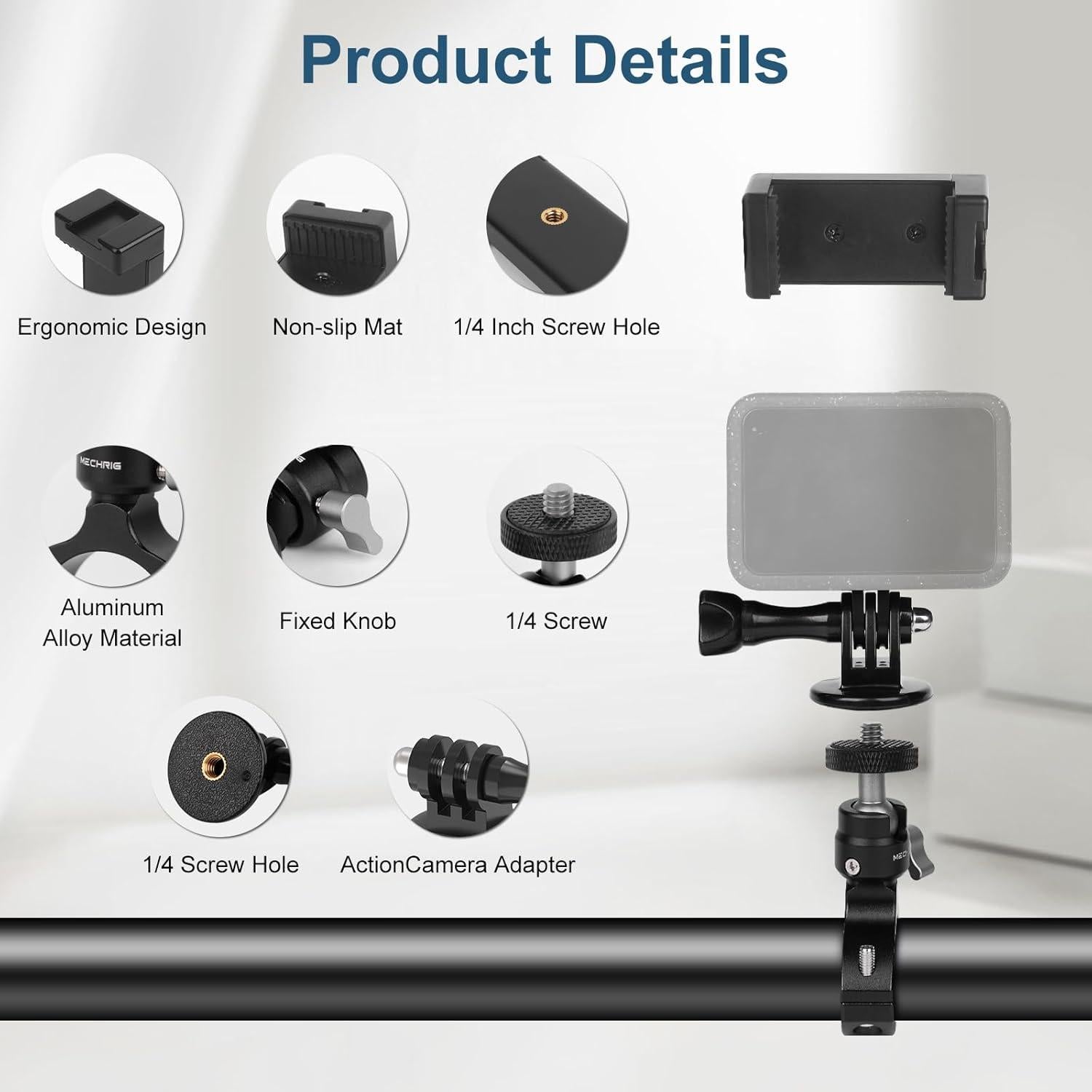 Soporte de Manillar para Bicicleta Mechrig con Adaptador 1/4