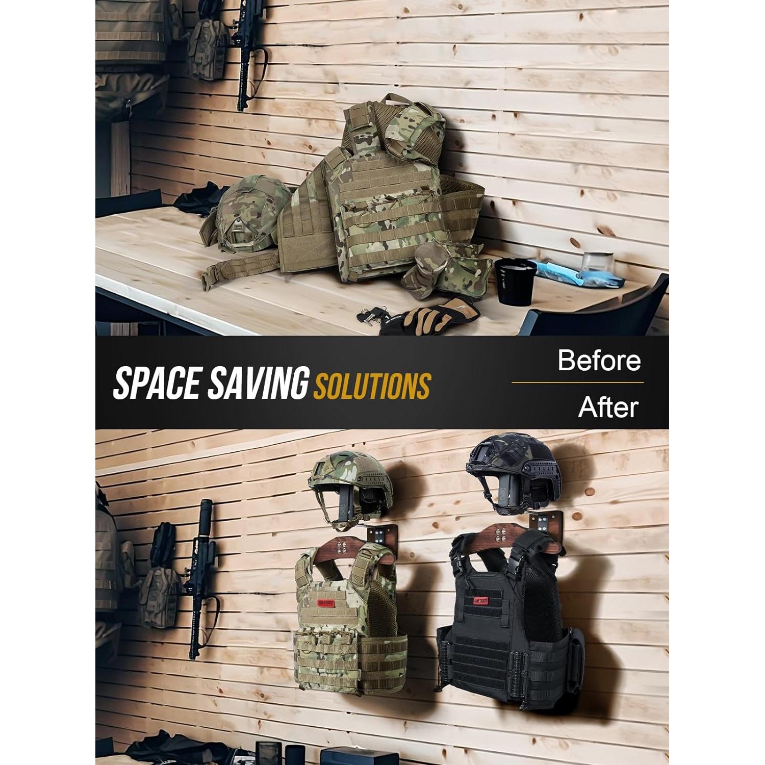 Soporte de Pared Táctico OneTigris para Casco y Chalecos