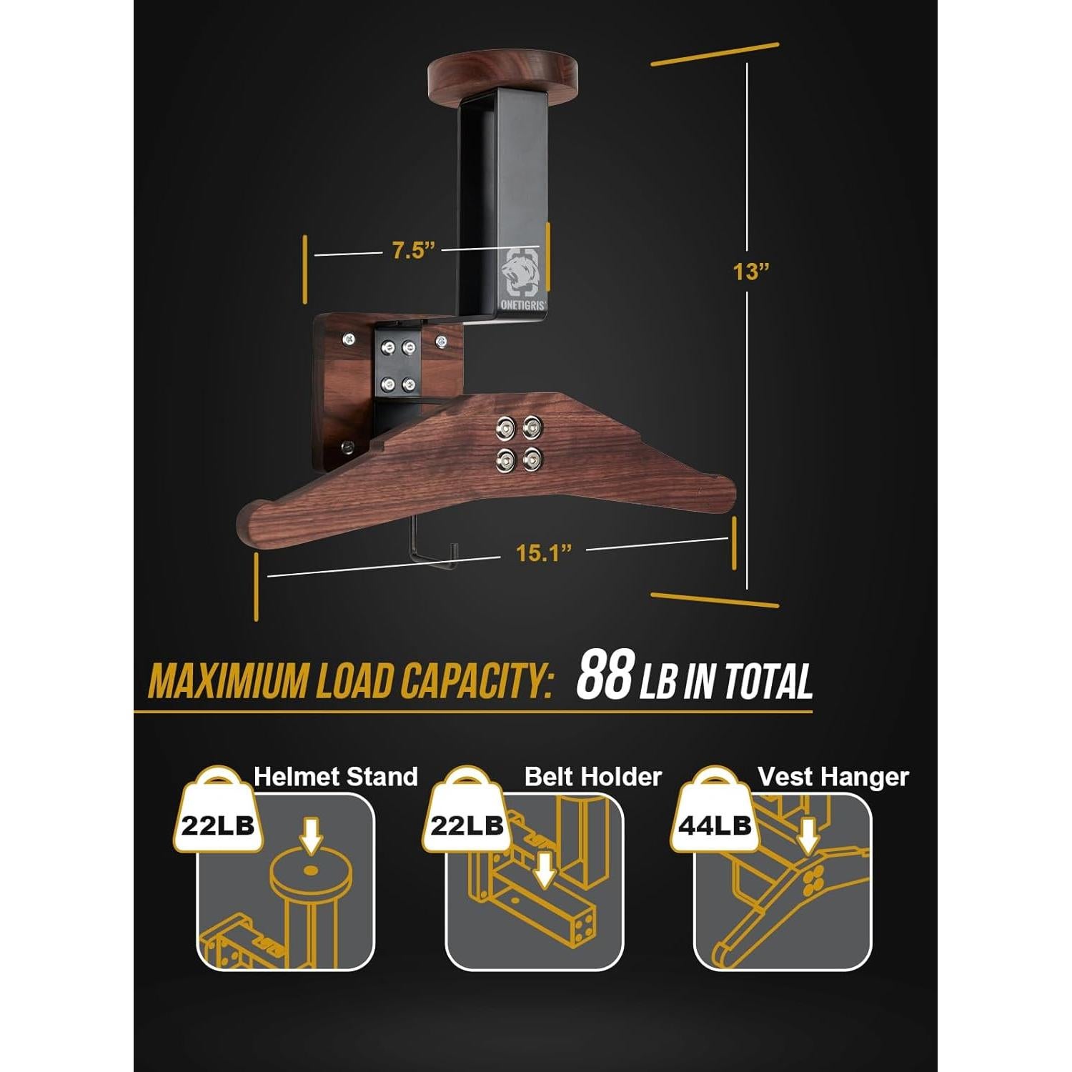 Soporte de Pared Táctico OneTigris para Casco y Chalecos