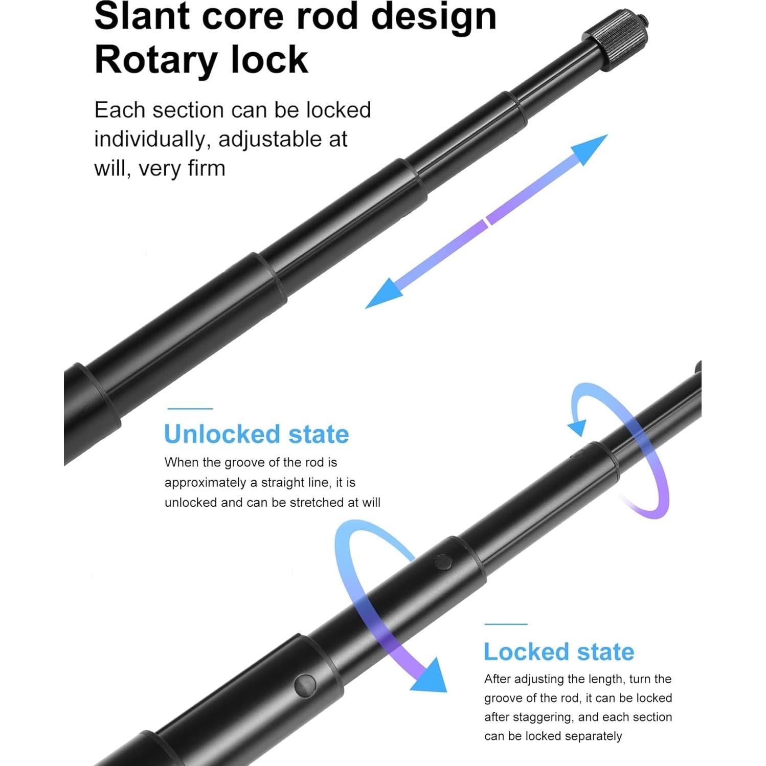 Palo Selfie PULUZ para Motocicleta y Bicicleta 27.94-113.67 cm