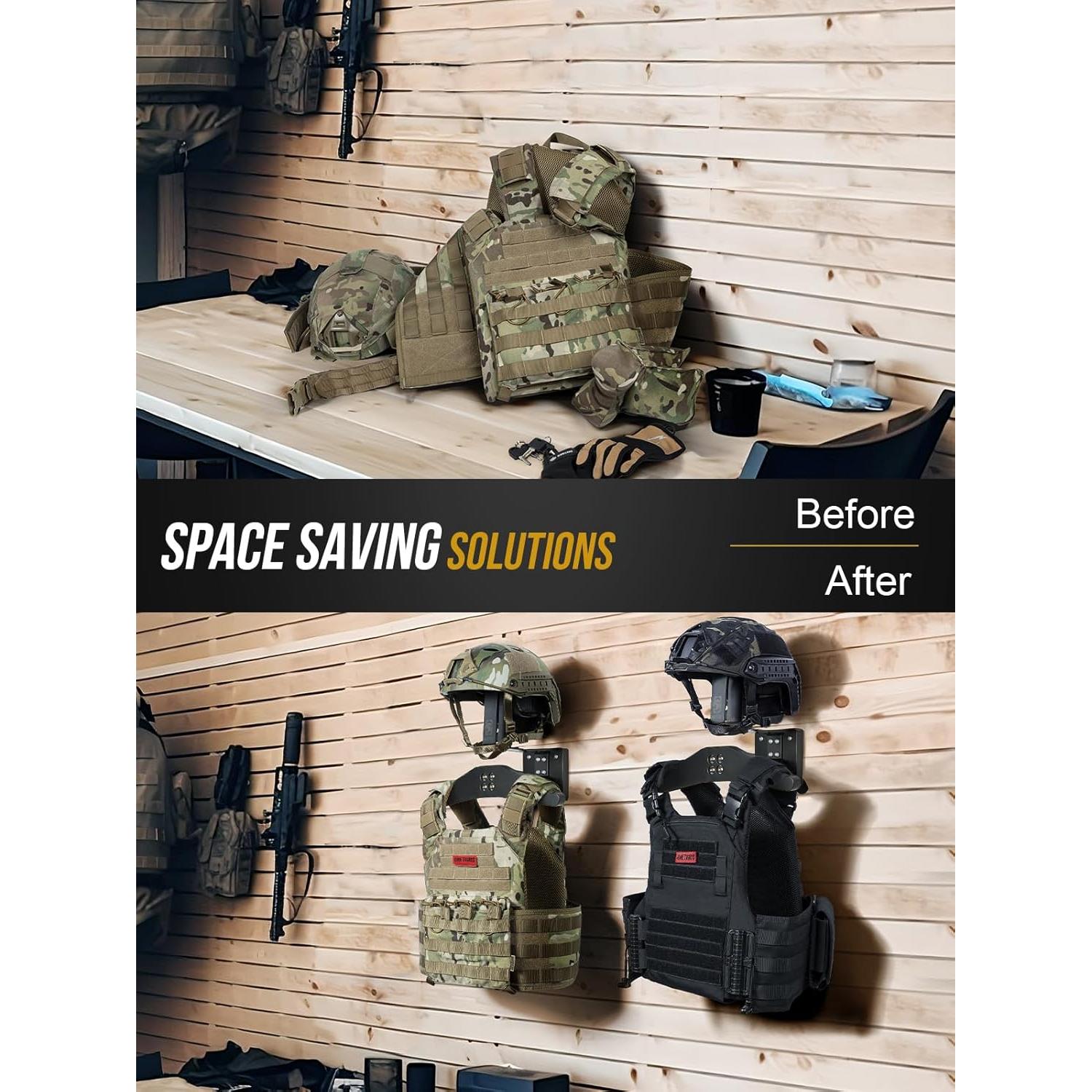 Soporte de Pared OneTigris para Casco y Chaleco Táctico