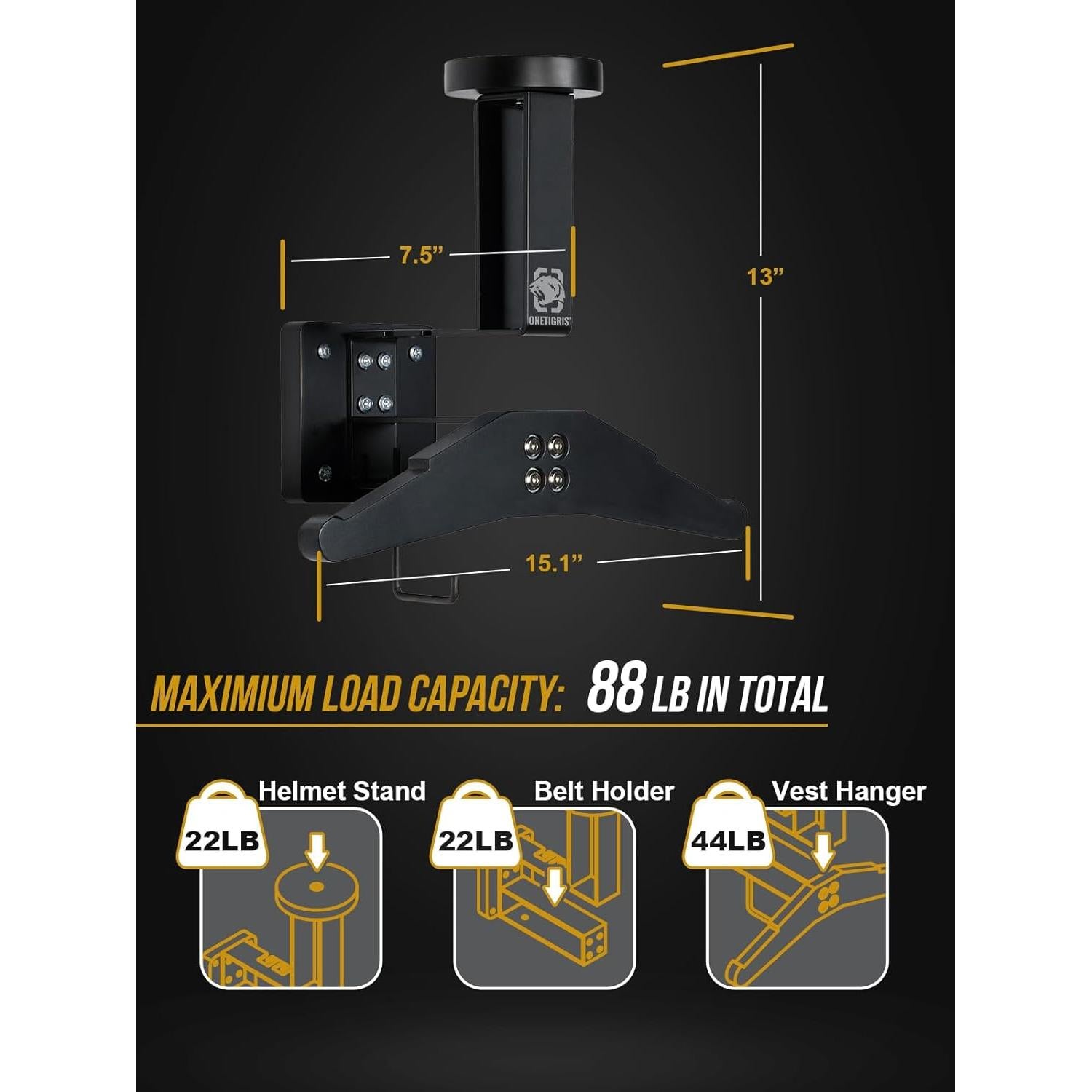 Soporte de Pared OneTigris para Casco y Chaleco Táctico