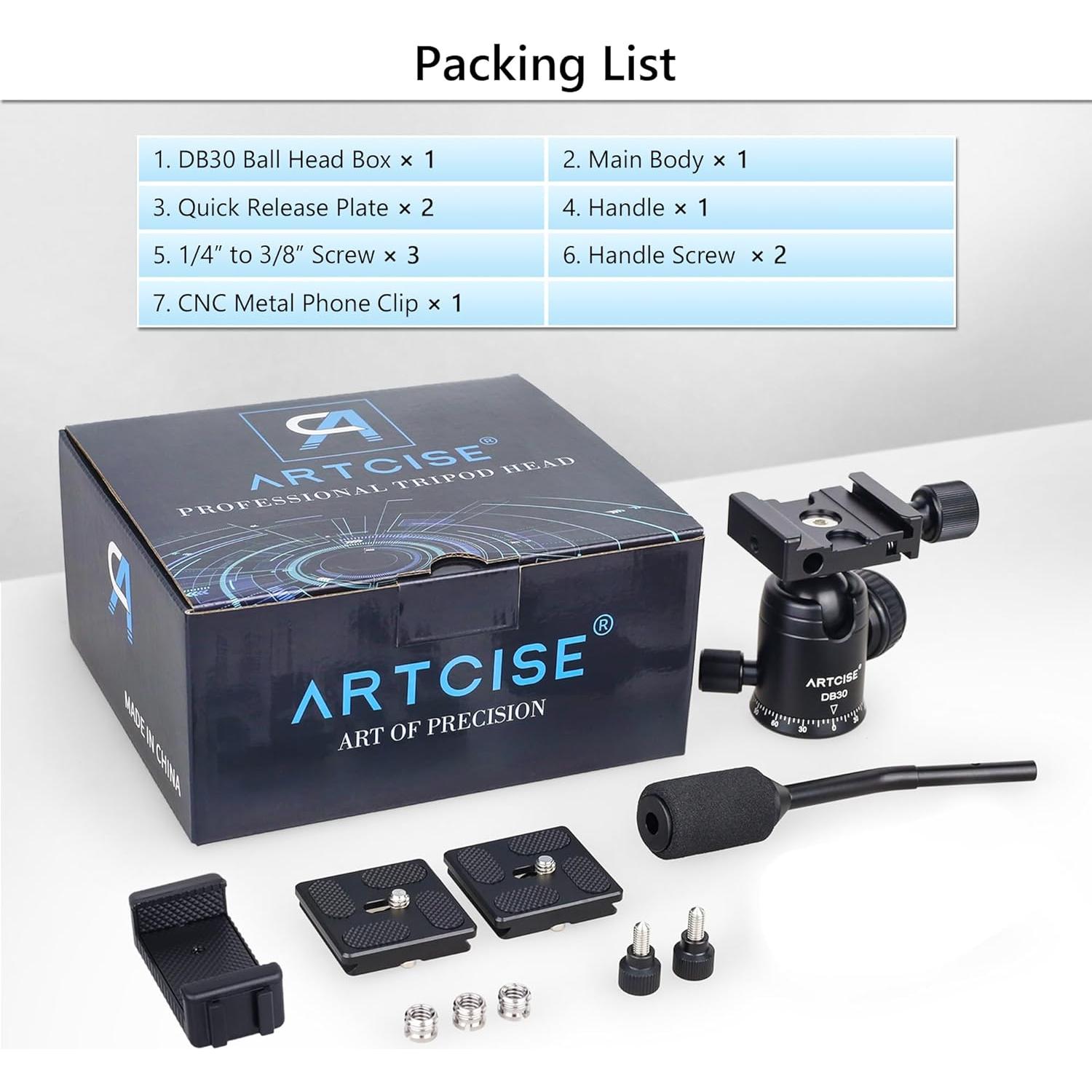 Cabezal de bola ARTCISE para trípode y monopod 10kg