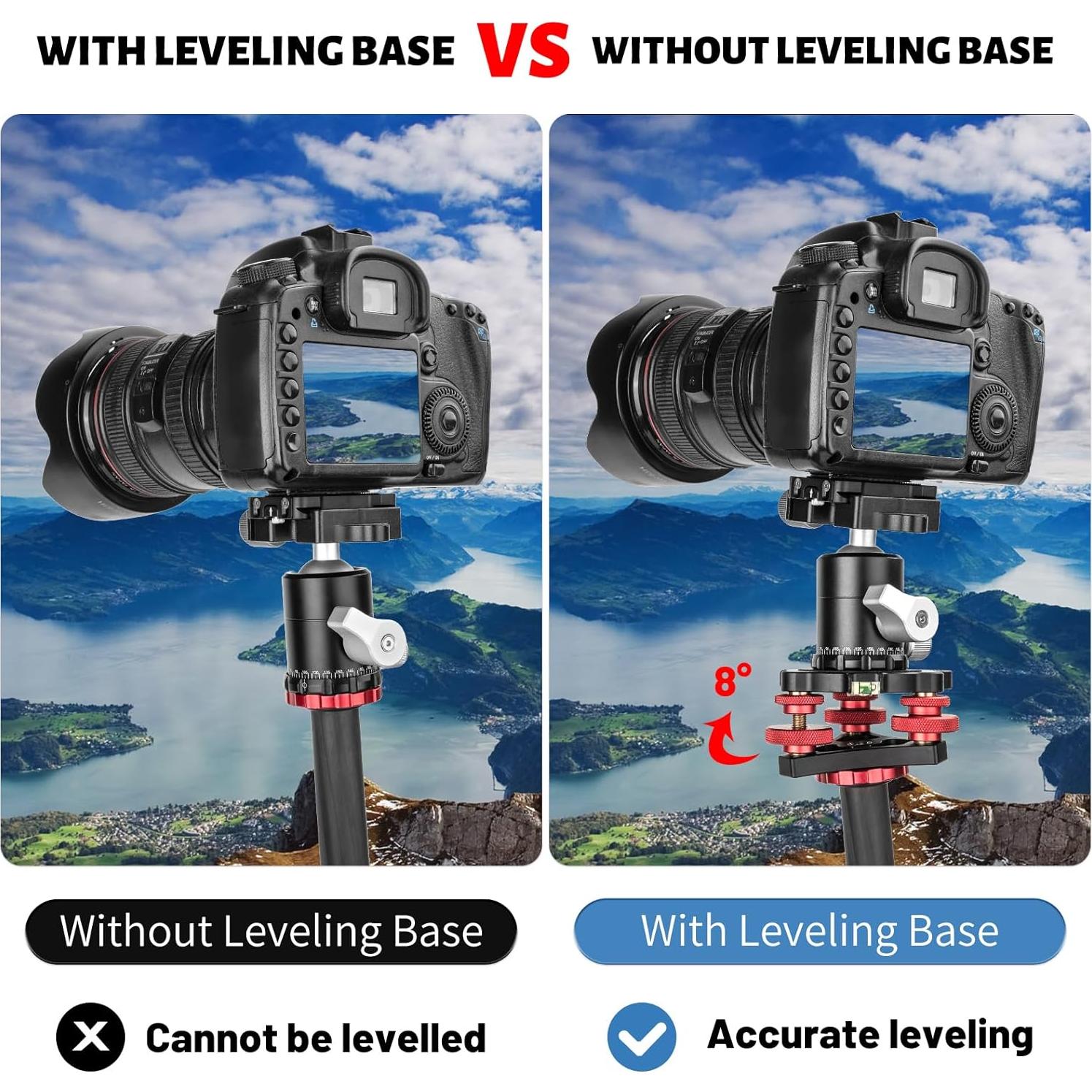 Base de Nivelación de Trípode CAVIX LP-64 Aluminio 3 Ejes