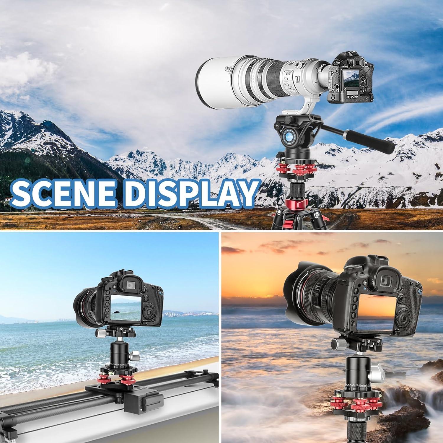 Base de Nivelación de Trípode CAVIX LP-64 Aluminio 3 Ejes