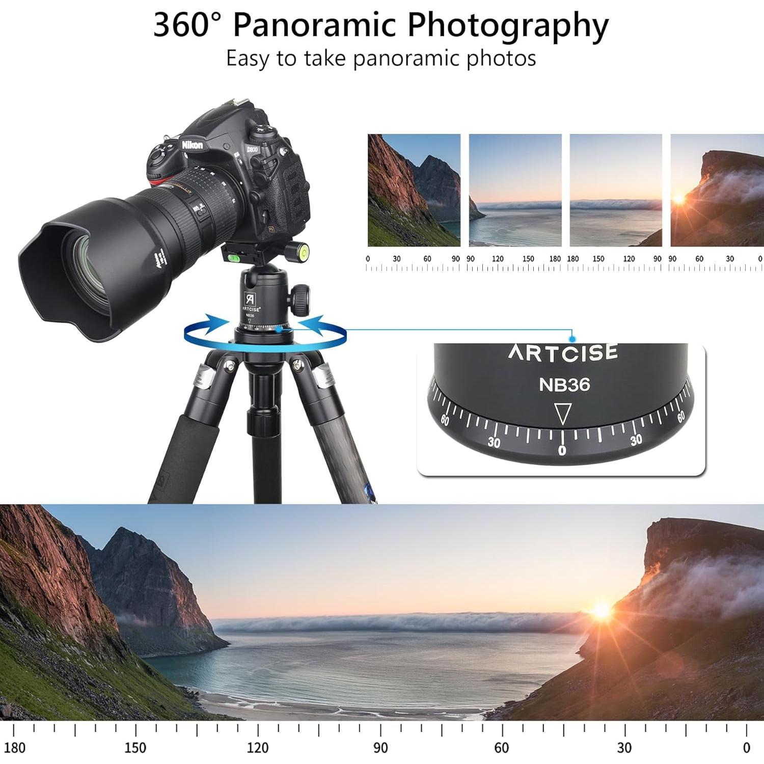 Cabezal de bola de trípode ARTCISE NB36 36mm Aluminio 15kg