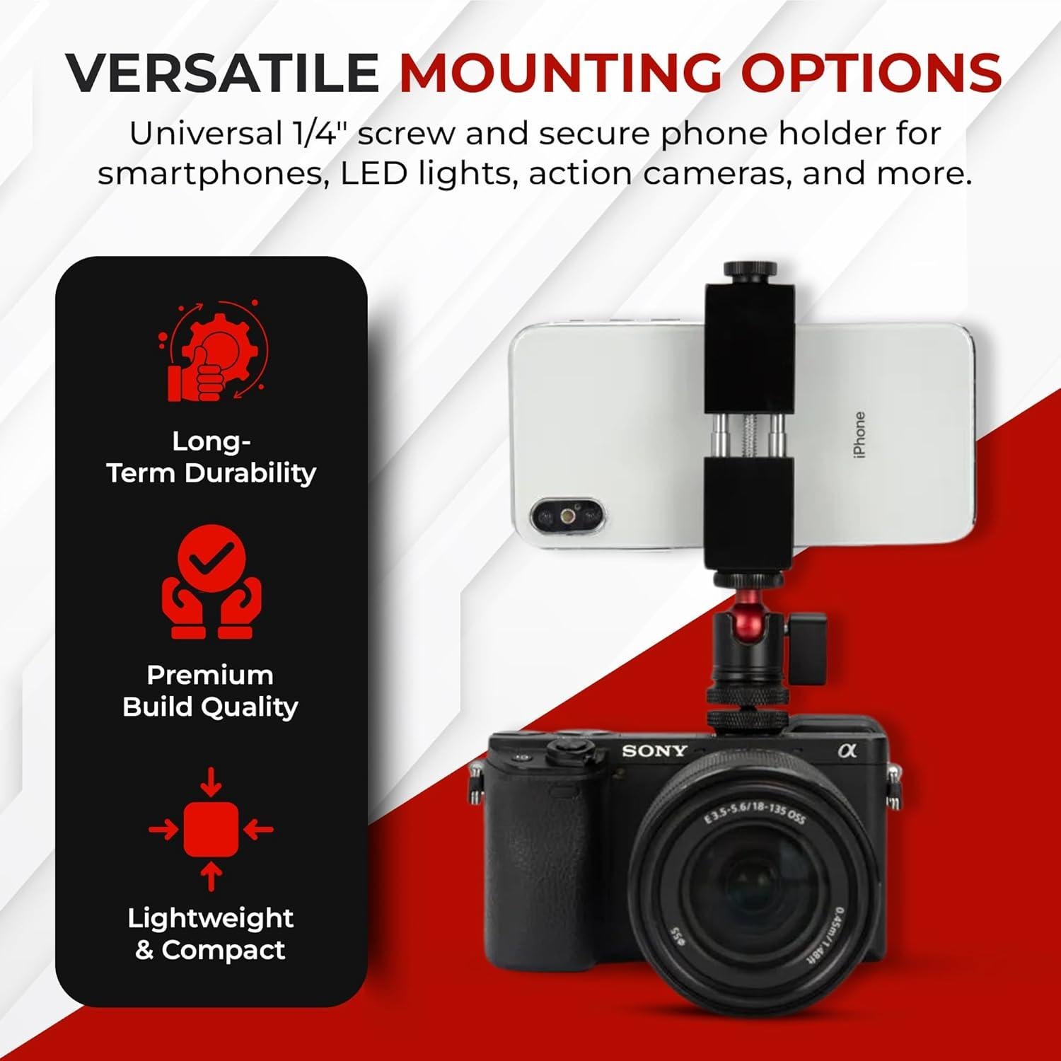 Cabezal de Bola Mini Reflex Camera Aluminio 360° 2kg