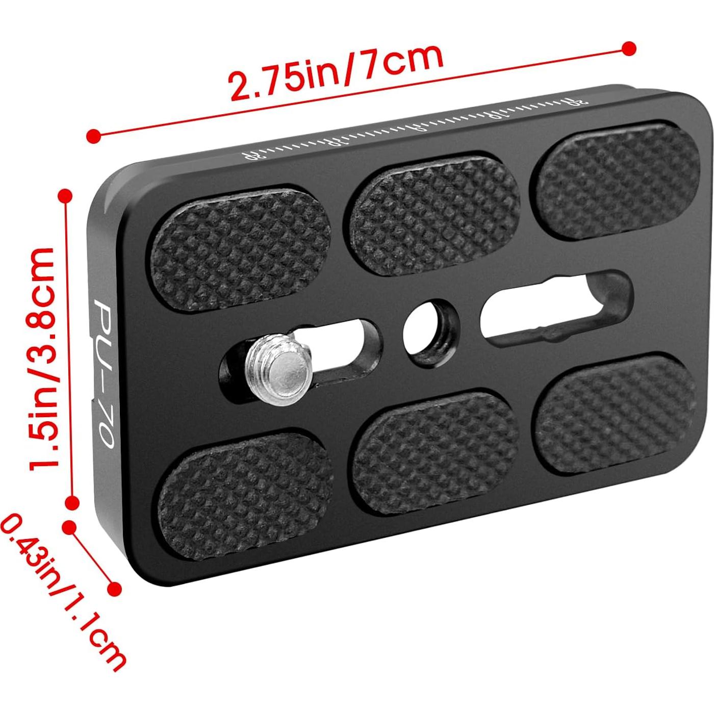 Cabezal de bola Manbily PU-70 con placa liberación rápida 70x38mm