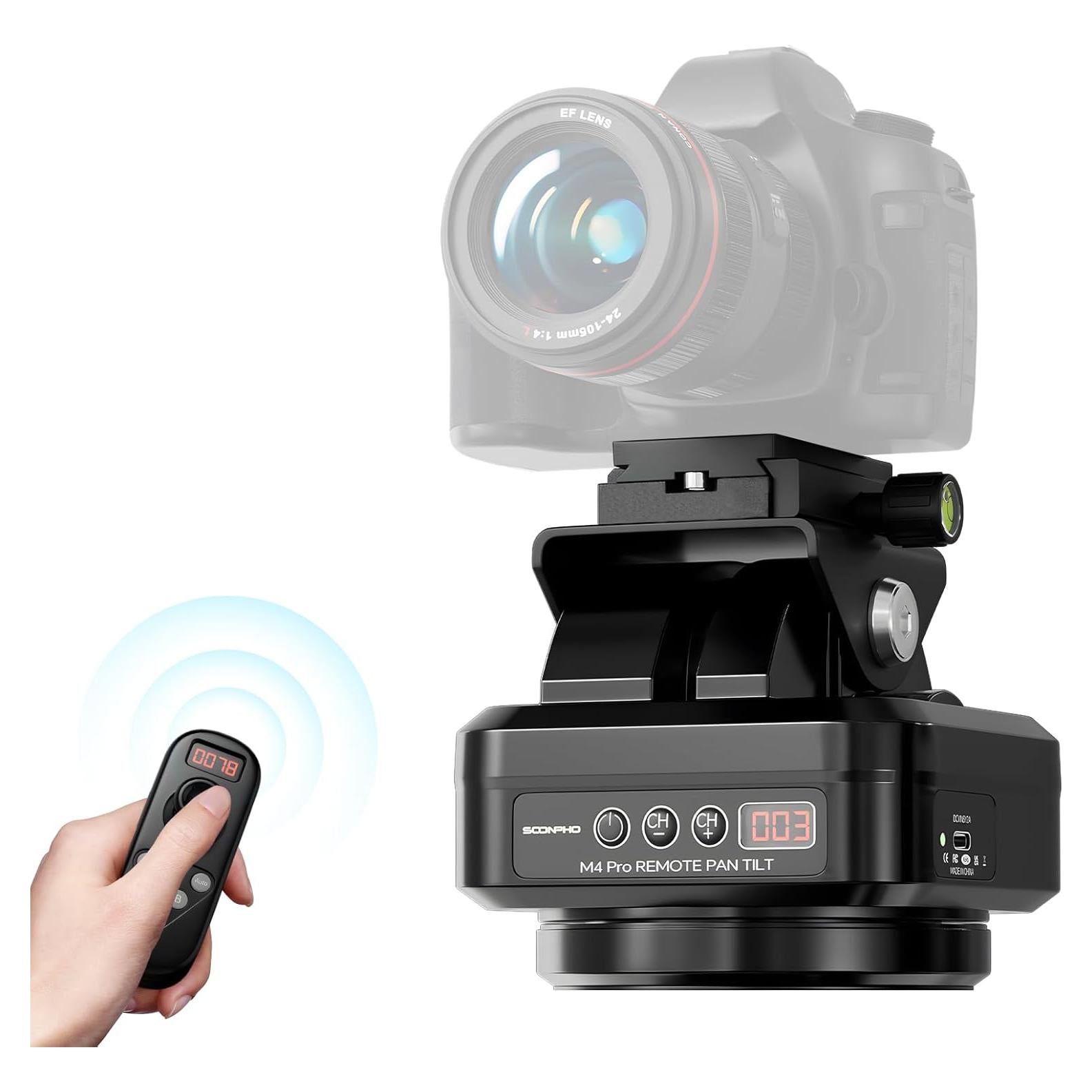 Cabezal motorizado Soonpho M4 Pro 360° con control remoto
