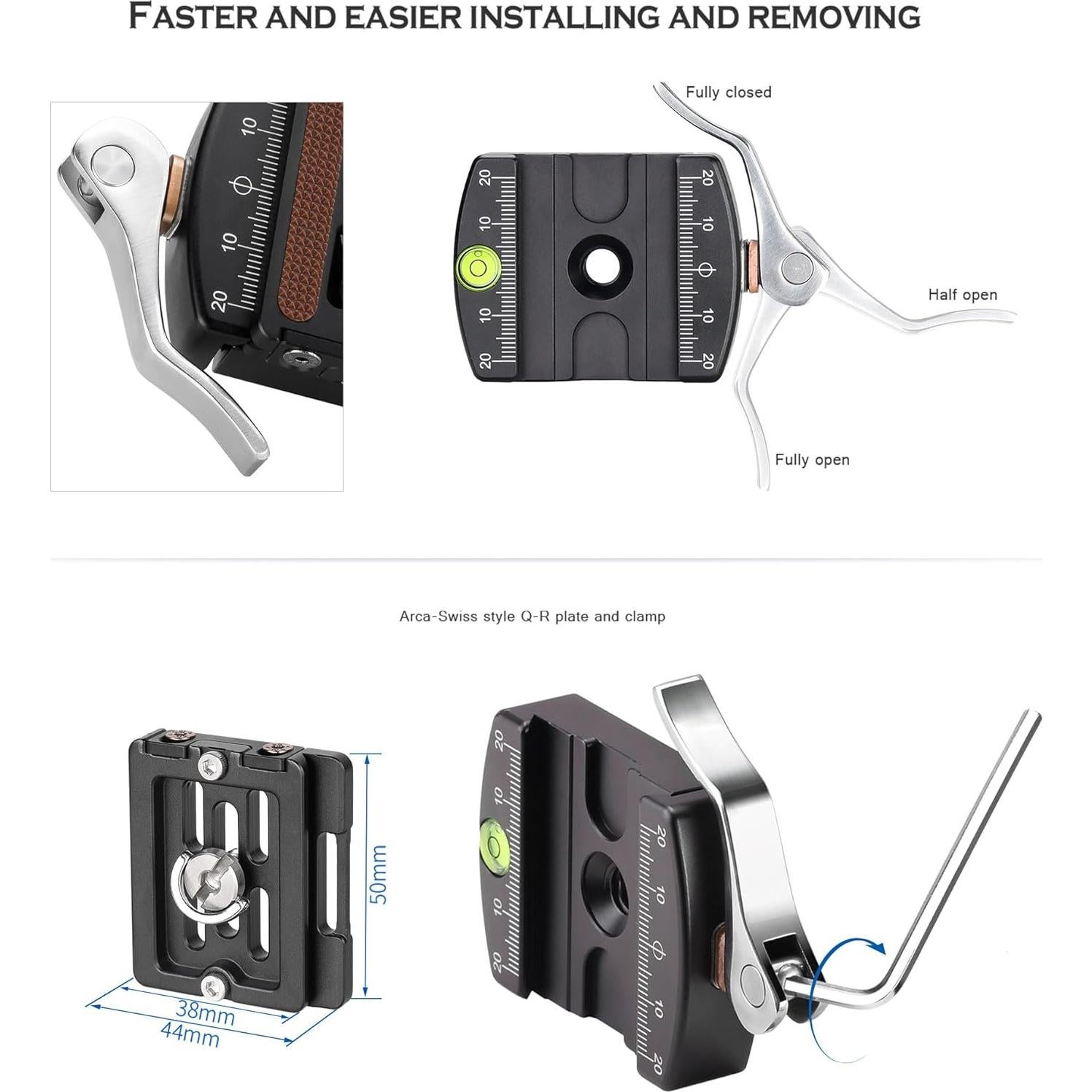 Cabezal de bola Leofoto LH-40LR 91mm con liberación rápida 20kg