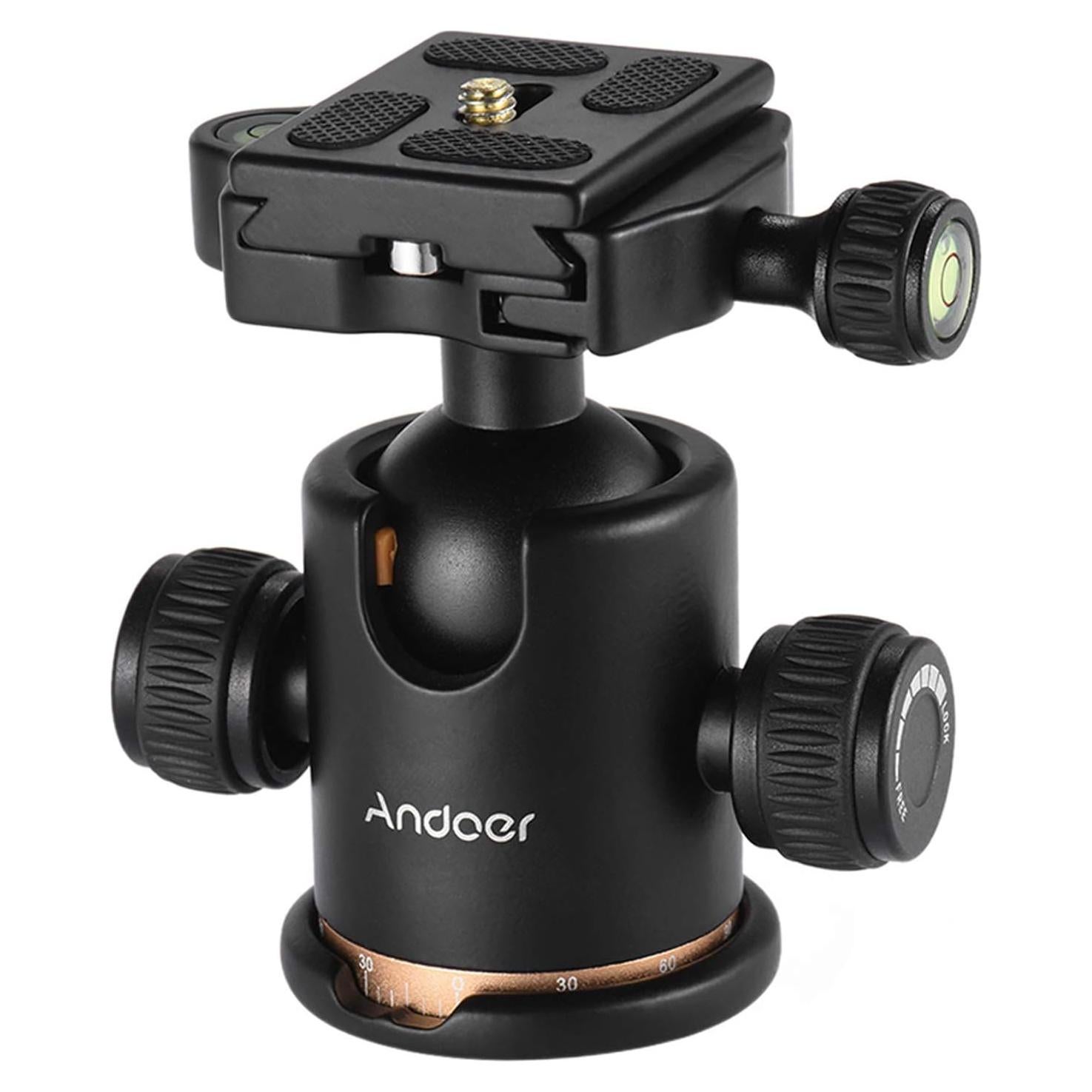 Cabezal de bola Andoer 360° para trípode, carga 8kg