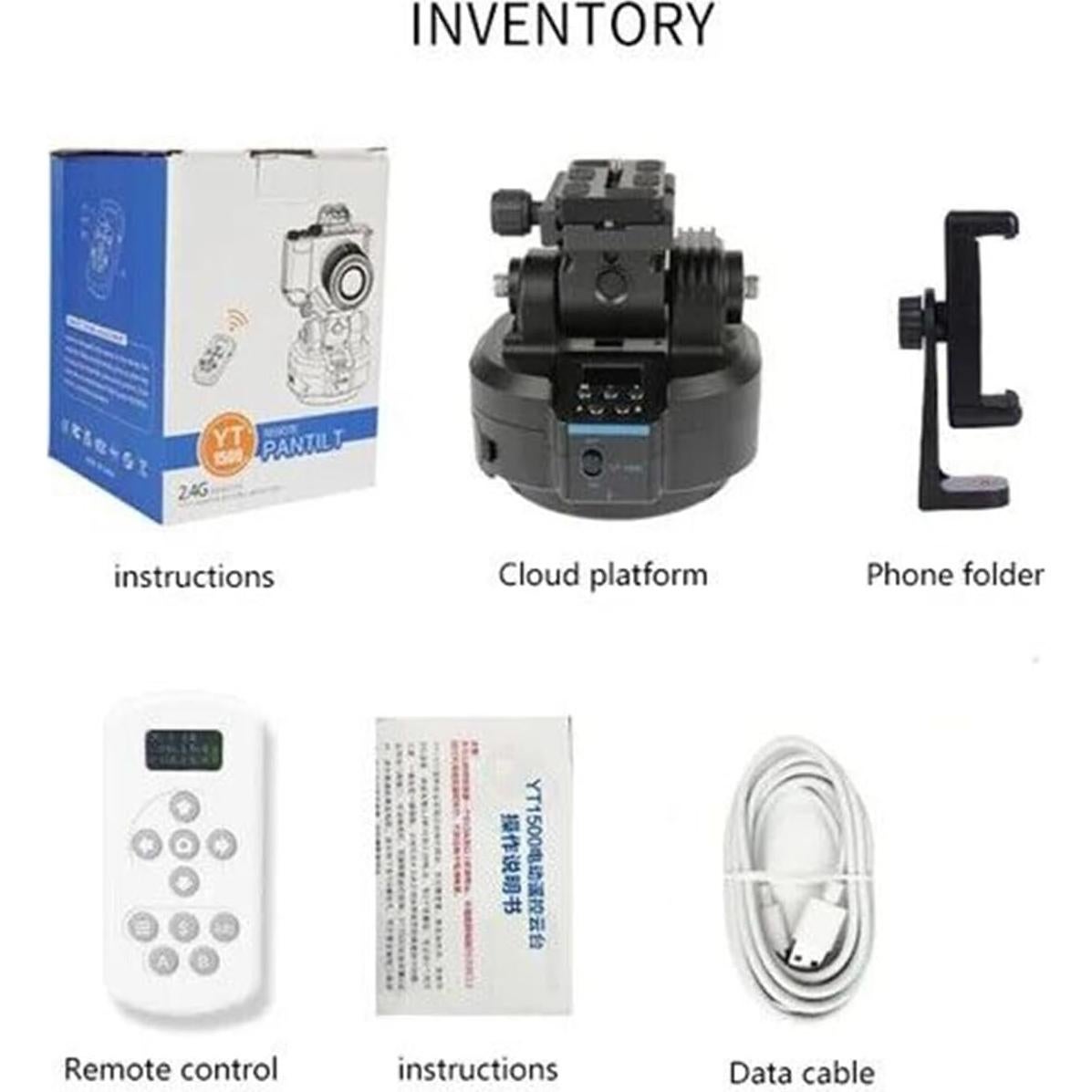 Cabezal panorámico motorizado YT-1500 con control remoto 2kg