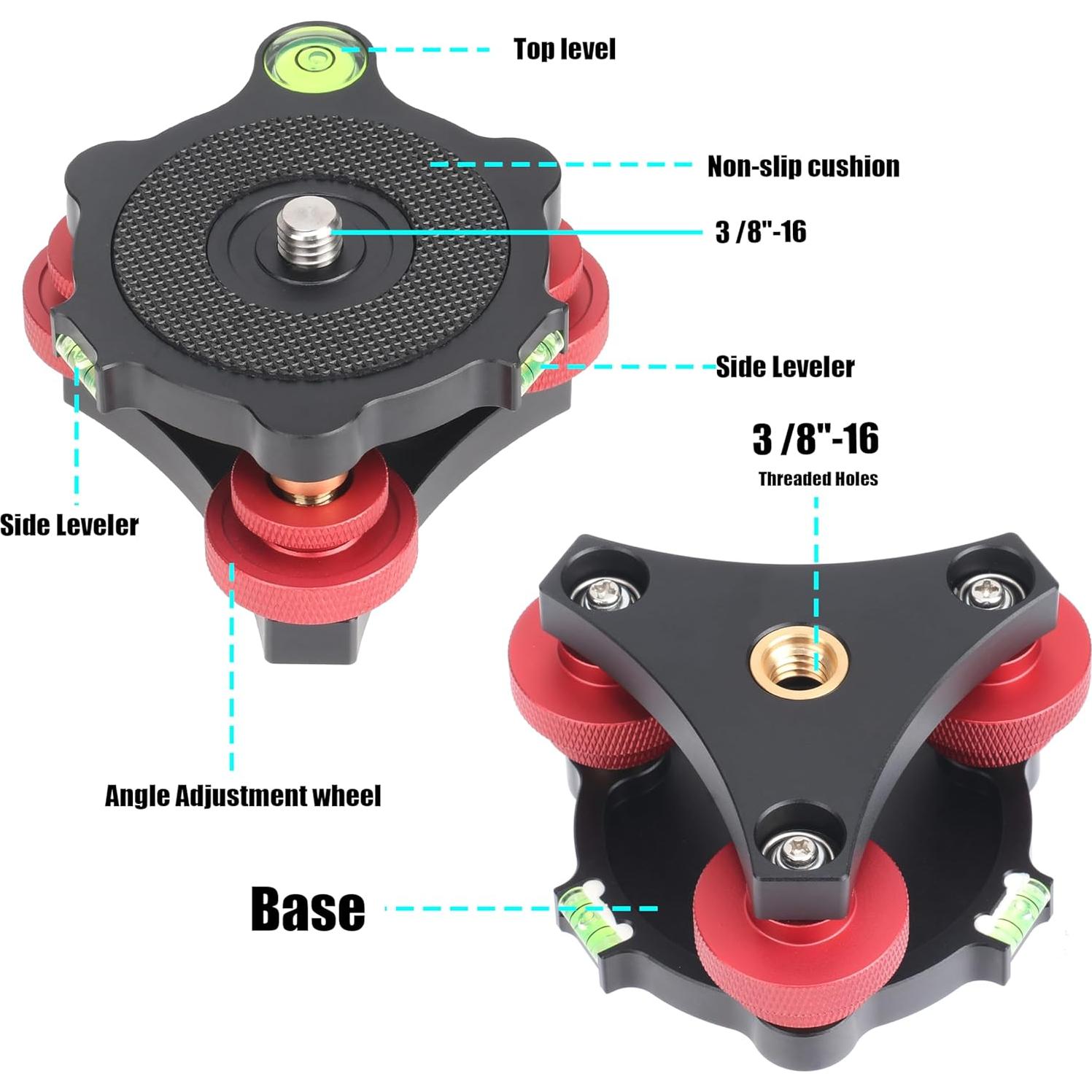 Soporte de trípode Fotga con base niveladora 15kg y 3 ruedas