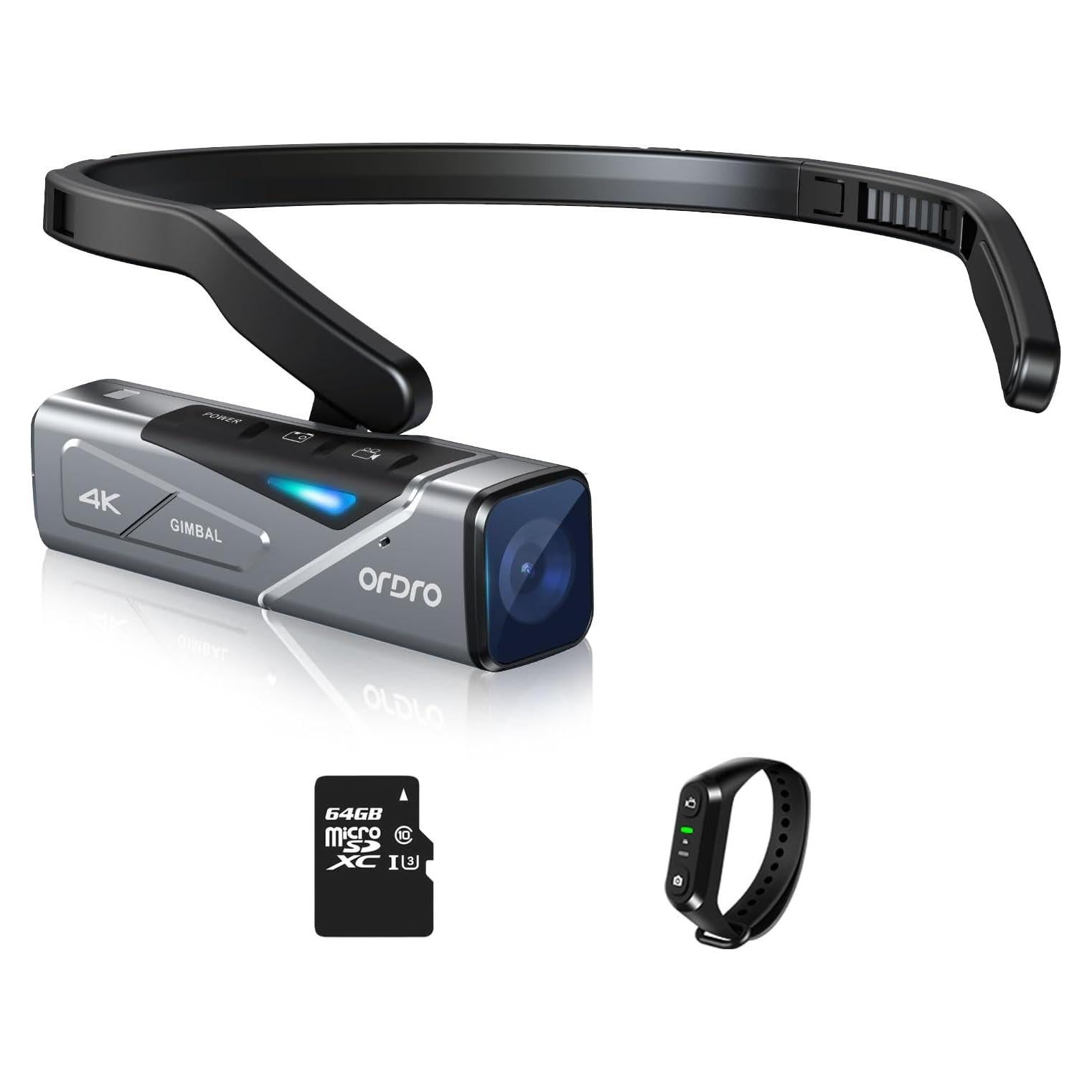 Cámara de Video 4K ORDRO EP7 Montada en la Cabeza con Gimbal