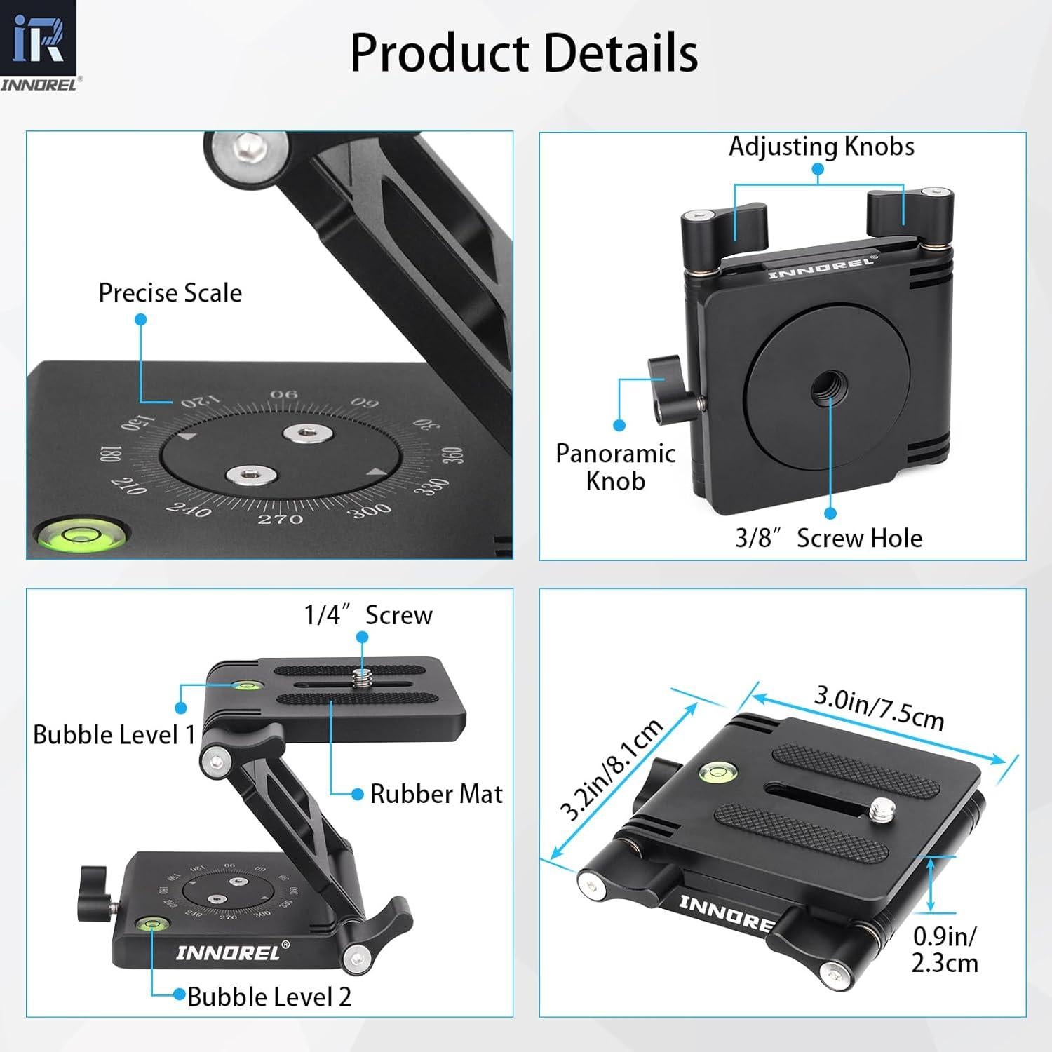 Cabezal de Trípode Flexible INNOREL ZH7 Z Aluminio 5kg