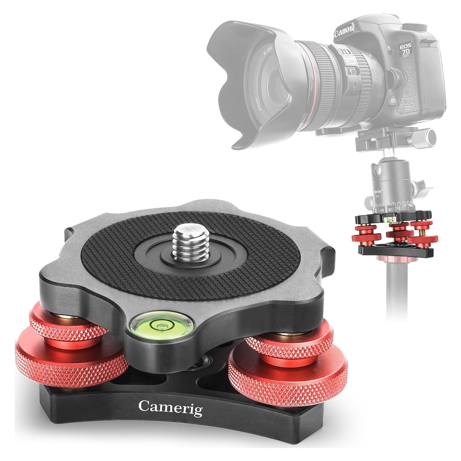 Base de Nivelación para Trípode Camerig LP-64, Aluminio, 3 Ejes