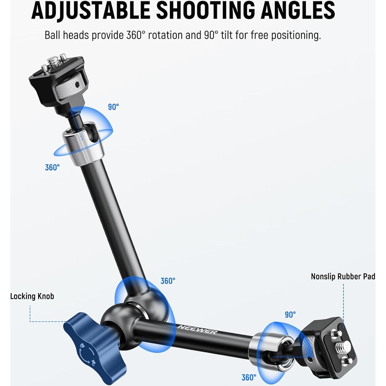 Brazo Mágico Articulado NEEWER ST16 28cm con Cabeza de Bola