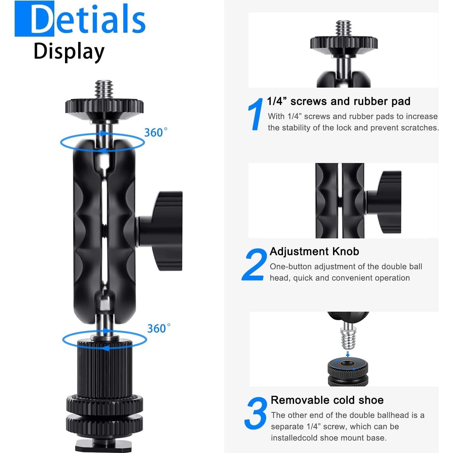 Adaptador Doble Bola Lanxire L0038 con Montura Fría - Paquete de 2