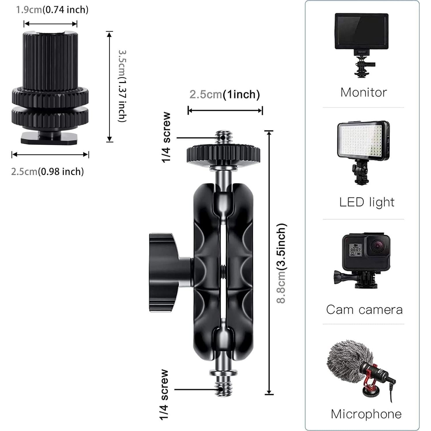 Adaptador Doble Bola Lanxire L0038 con Montura Fría - Paquete de 2