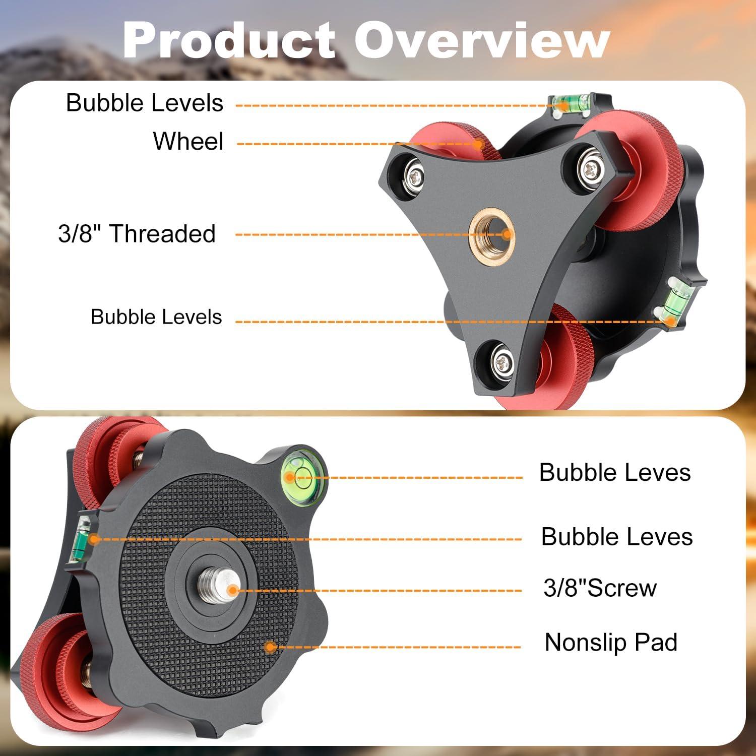 Base de Nivelación Koolehaoda LP-64 para Trípode DSLR