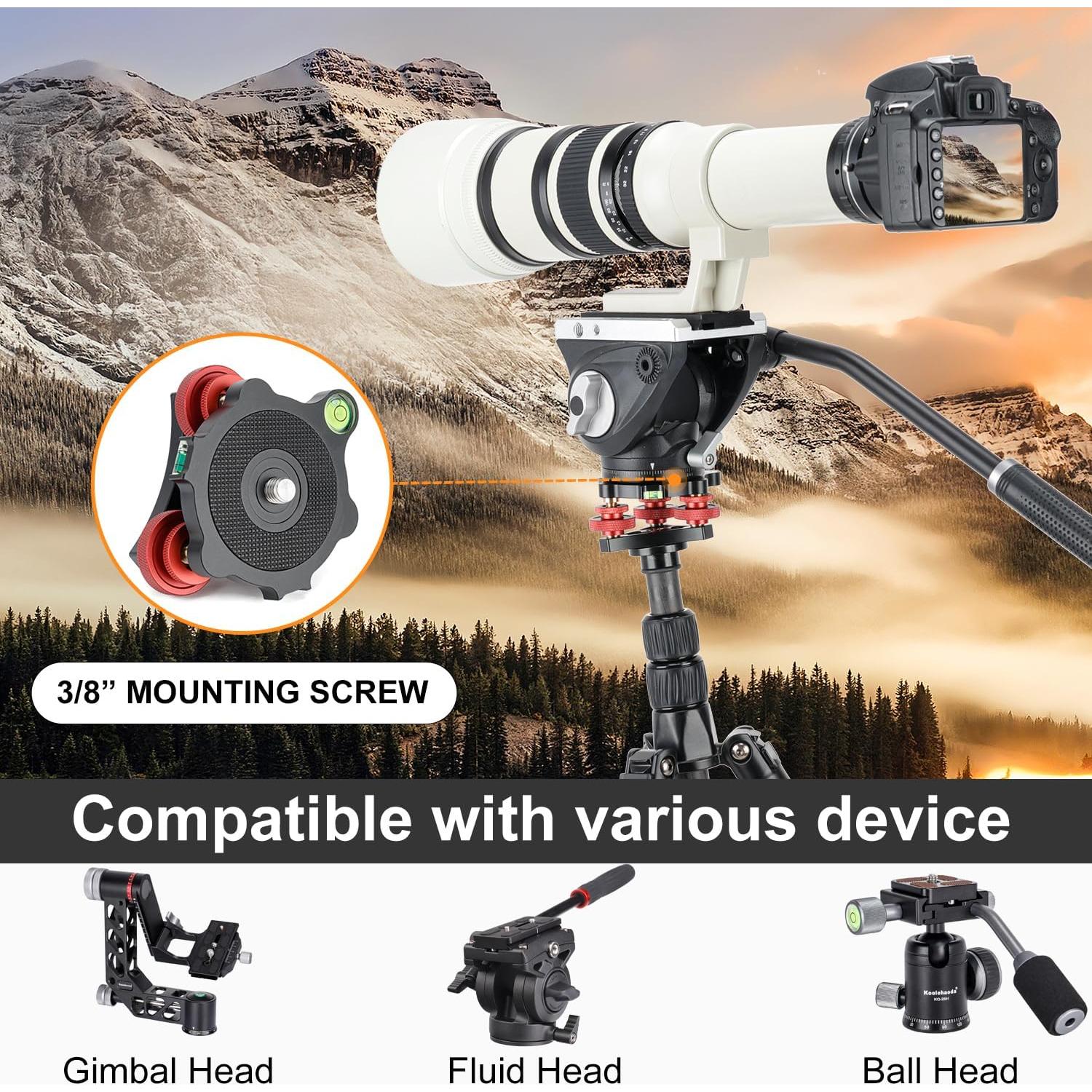 Base de Nivelación Koolehaoda LP-64 para Trípode DSLR