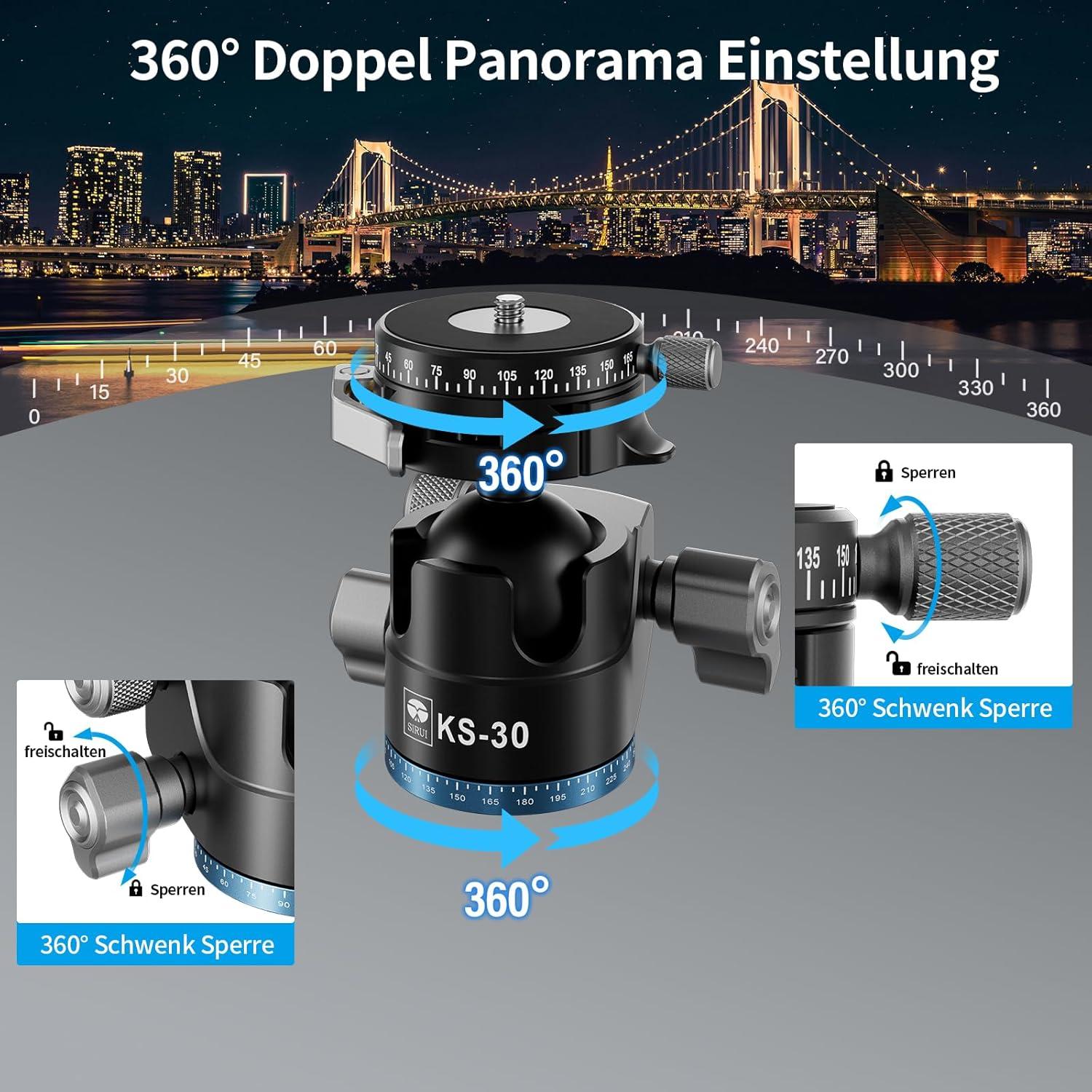 Cabezal de Bola SIRUI KS-30 de Aluminio 36mm para Trípode
