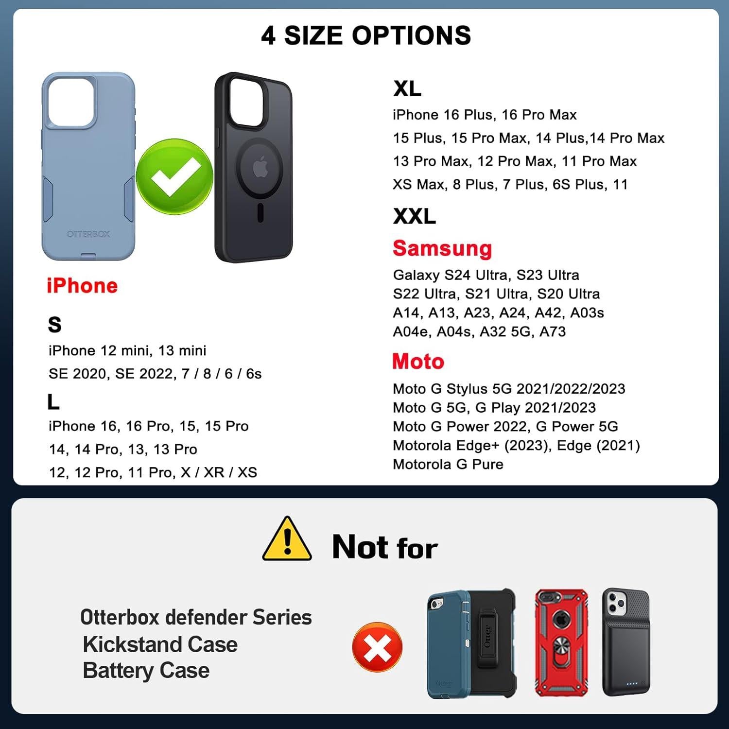 Funda para Teléfono ykooe XXL con Clip y Slot RFID Negro