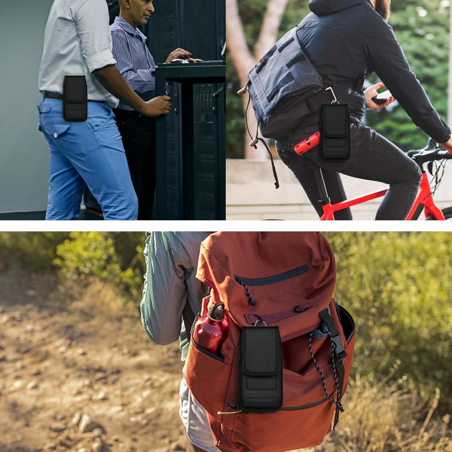 Funda para Teléfono ykooe XXL con Clip y Slot RFID Negro