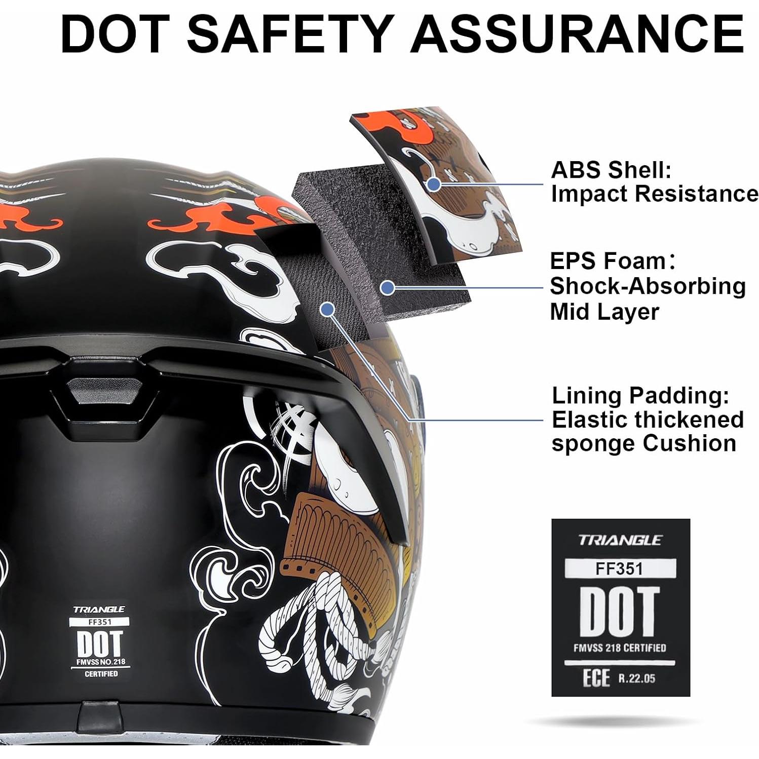 Casco Integral TRIANGLE FF351 Doble Visor Dorado Mate