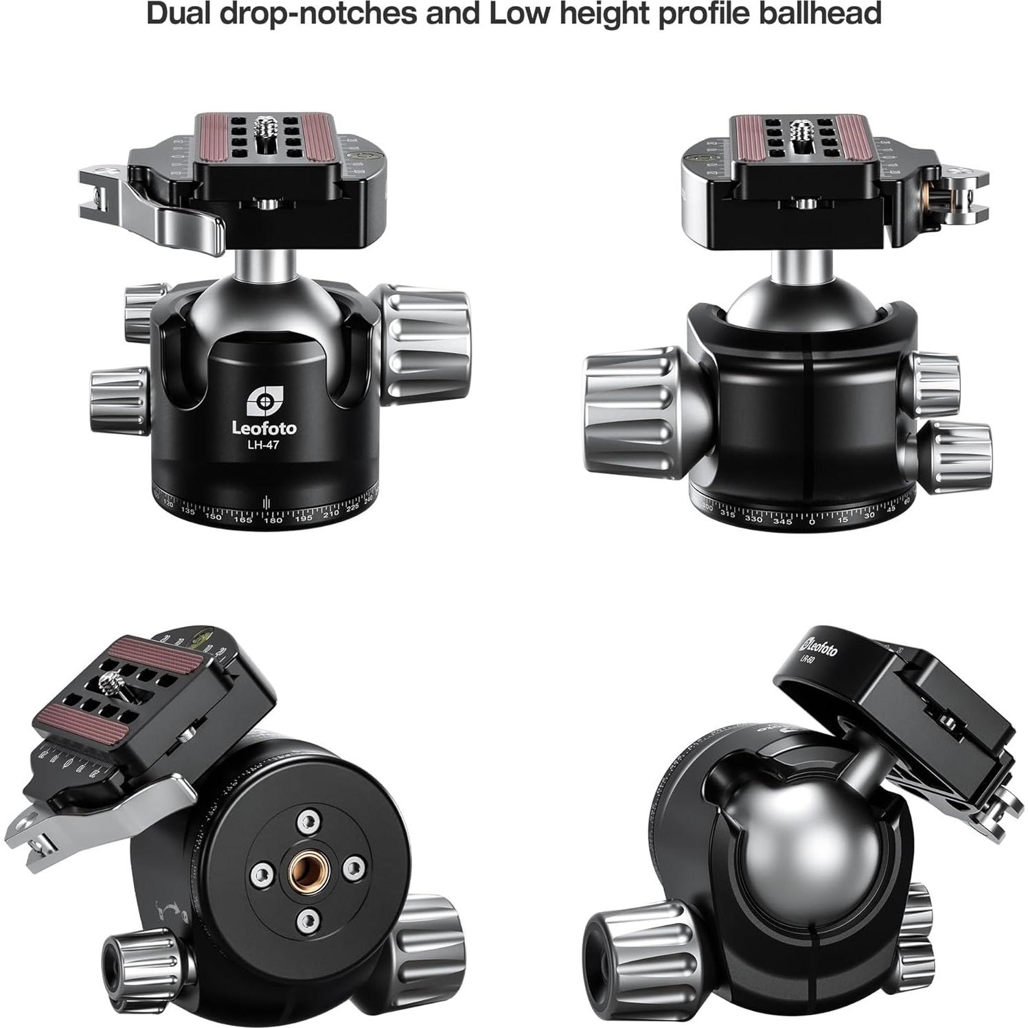 Cabezal de trípode Leofoto LH-47LR 98mm, carga 22kg