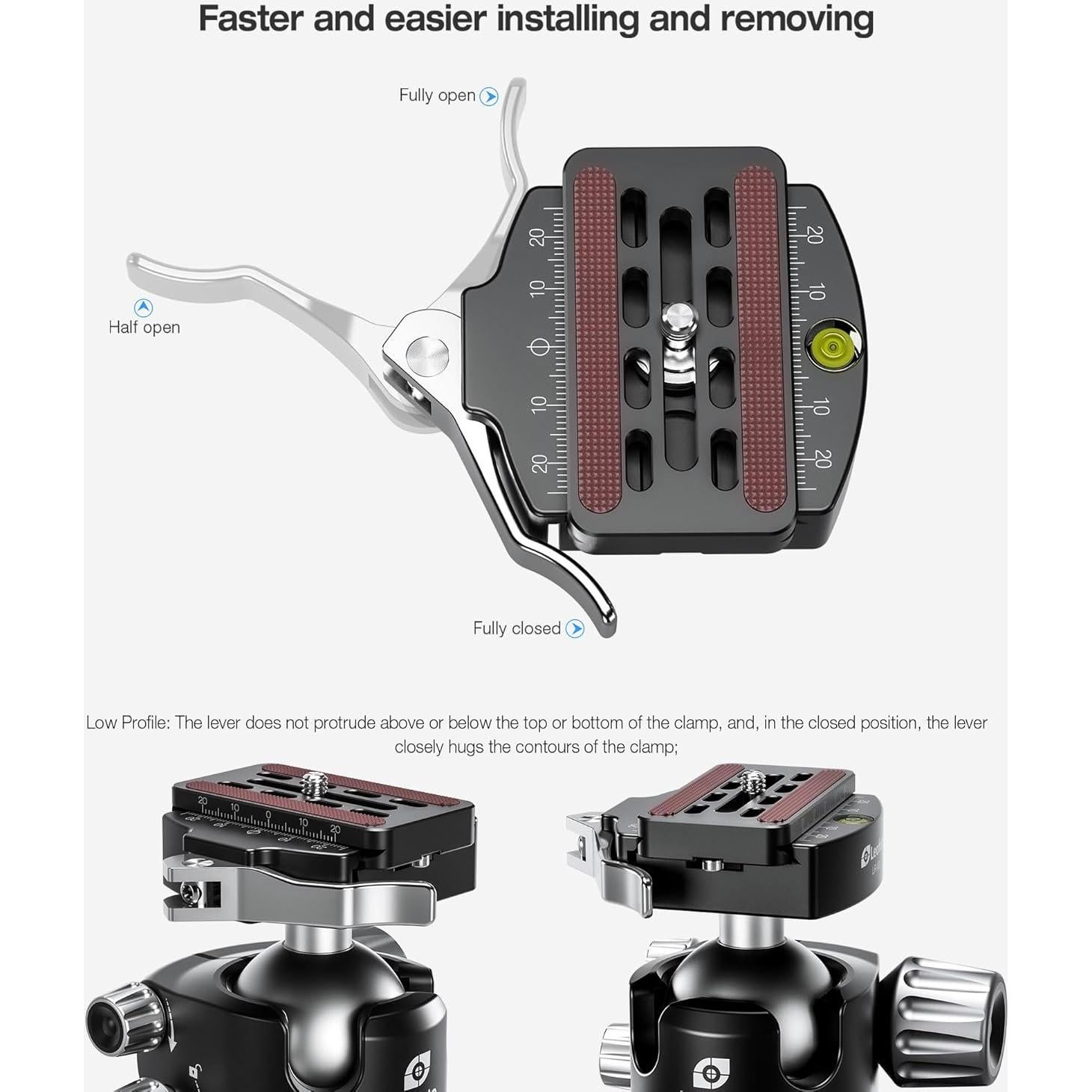 Cabezal de trípode Leofoto LH-47LR 98mm, carga 22kg