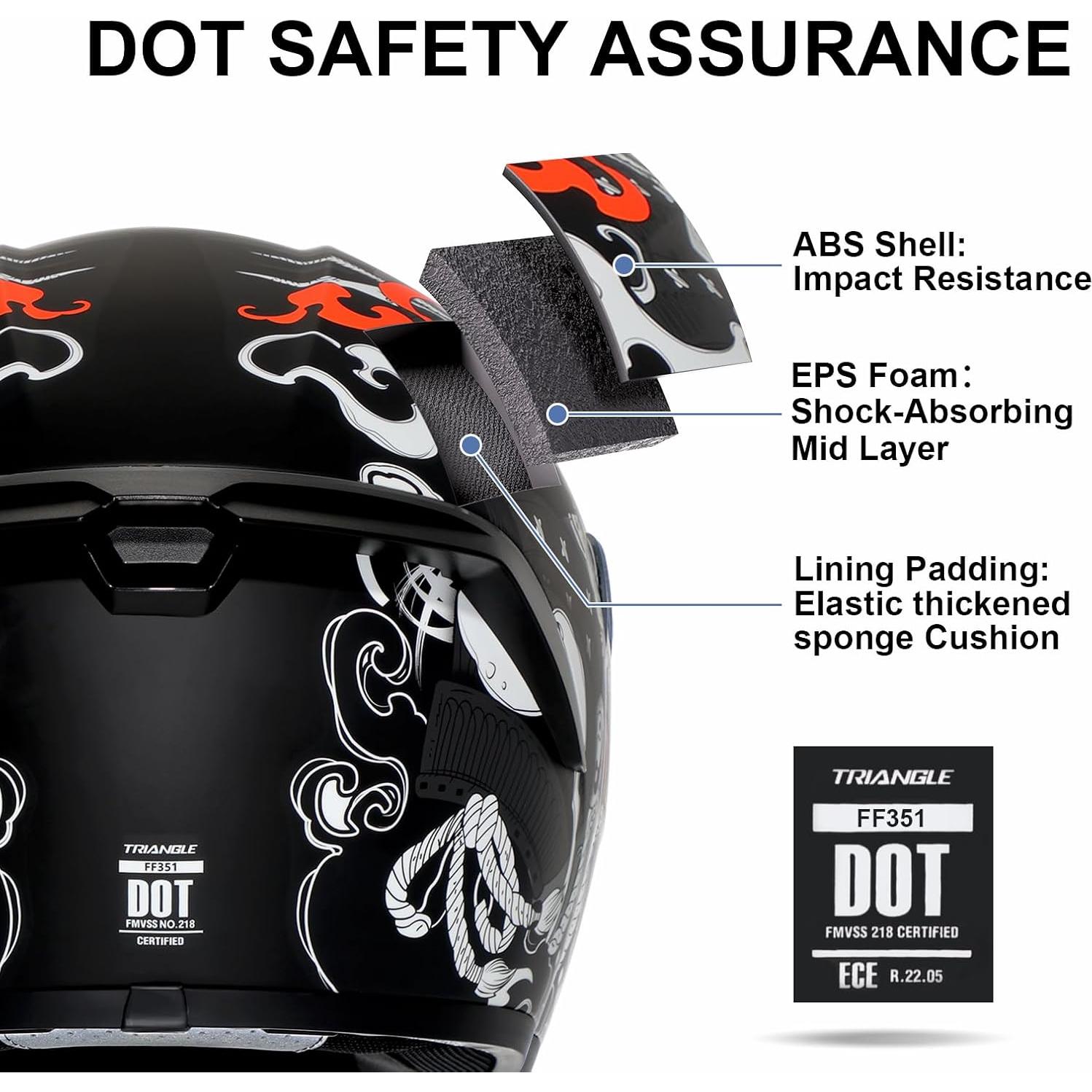 Casco Integral TRIANGLE FF351 Doble Visor Mediano Negro