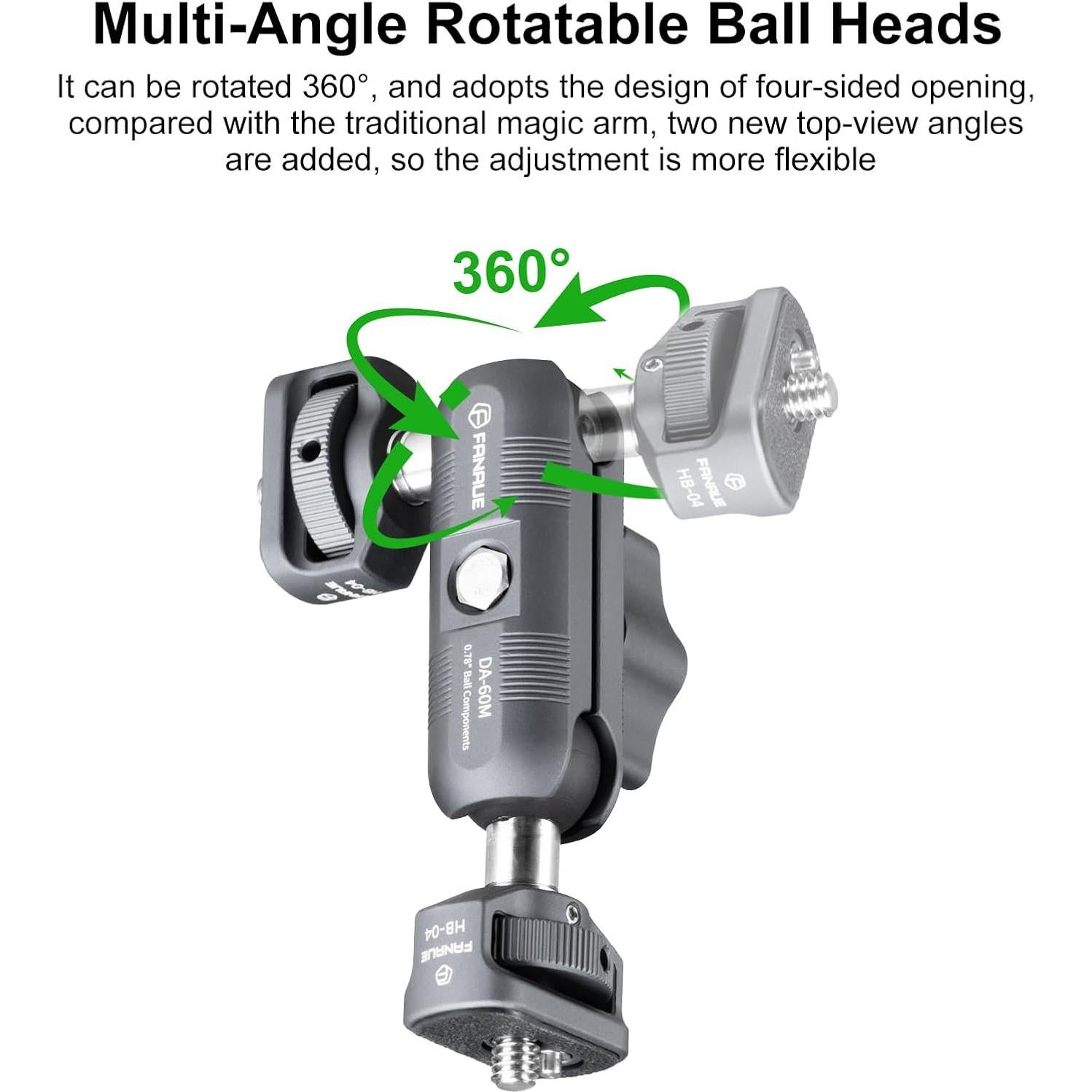 Soporte Articulado FANAUE para Cámara 6kg Aluminio Ajustable