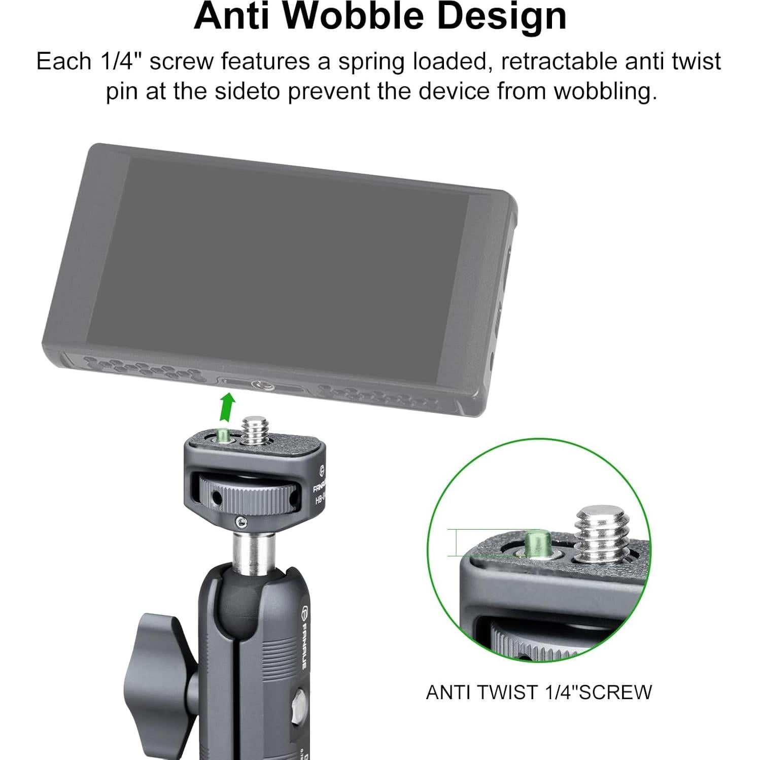 Soporte Articulado FANAUE para Cámara 6kg Aluminio Ajustable