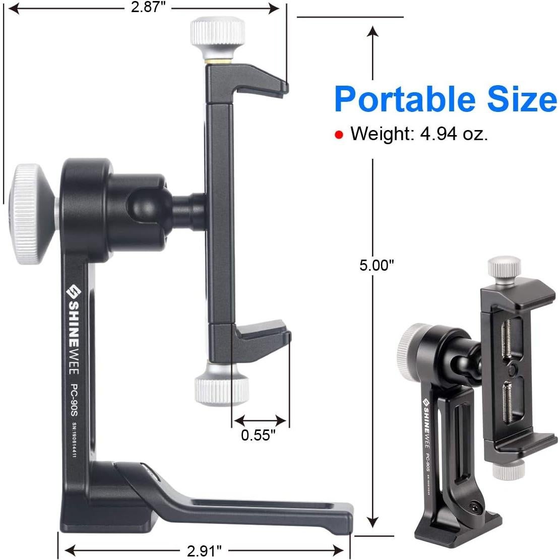 Adaptador de Montaje para Trípode SHINEWEE PC-90S Ajustable